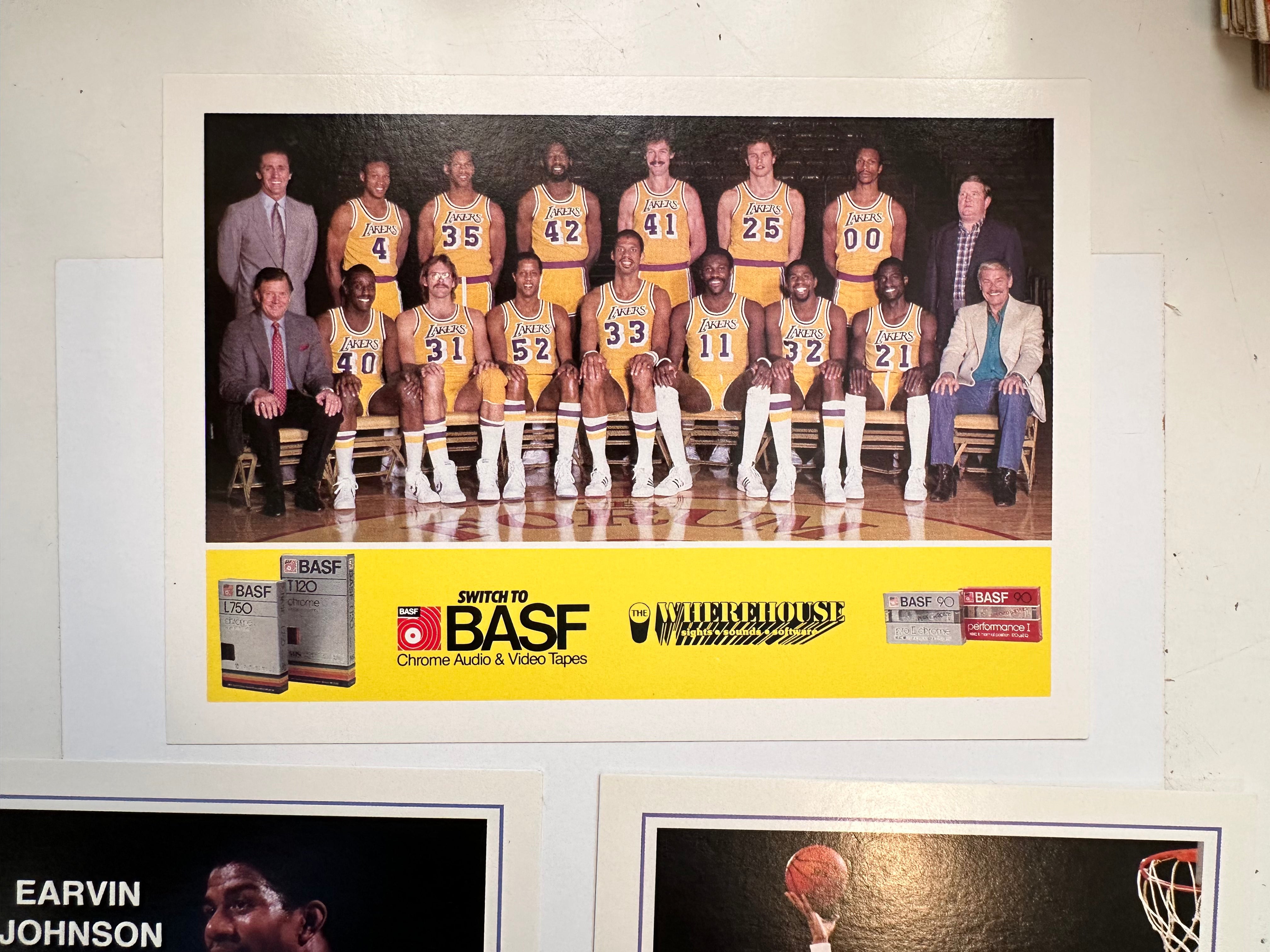 Vintage 1982-83 Los Angeles Lakers BASF Jumbo 14-Card Rare Basketball Set - Perfect for Collectors, Fans & Sports Memorabilia Displays