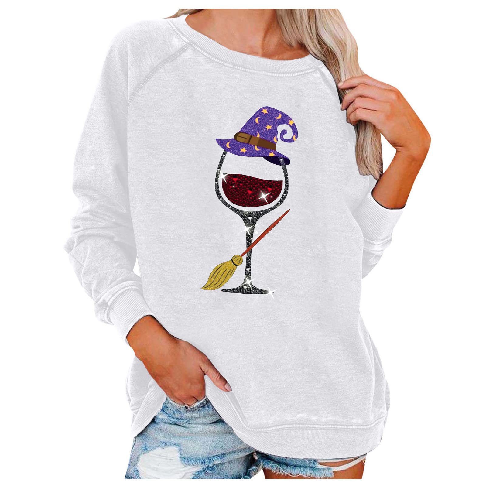 Gothic Halloween Sweatshirts for Girls - Oversized Knit Cotton Jacket, Perfect for Spooky Parties & Cozy Fall Evenings