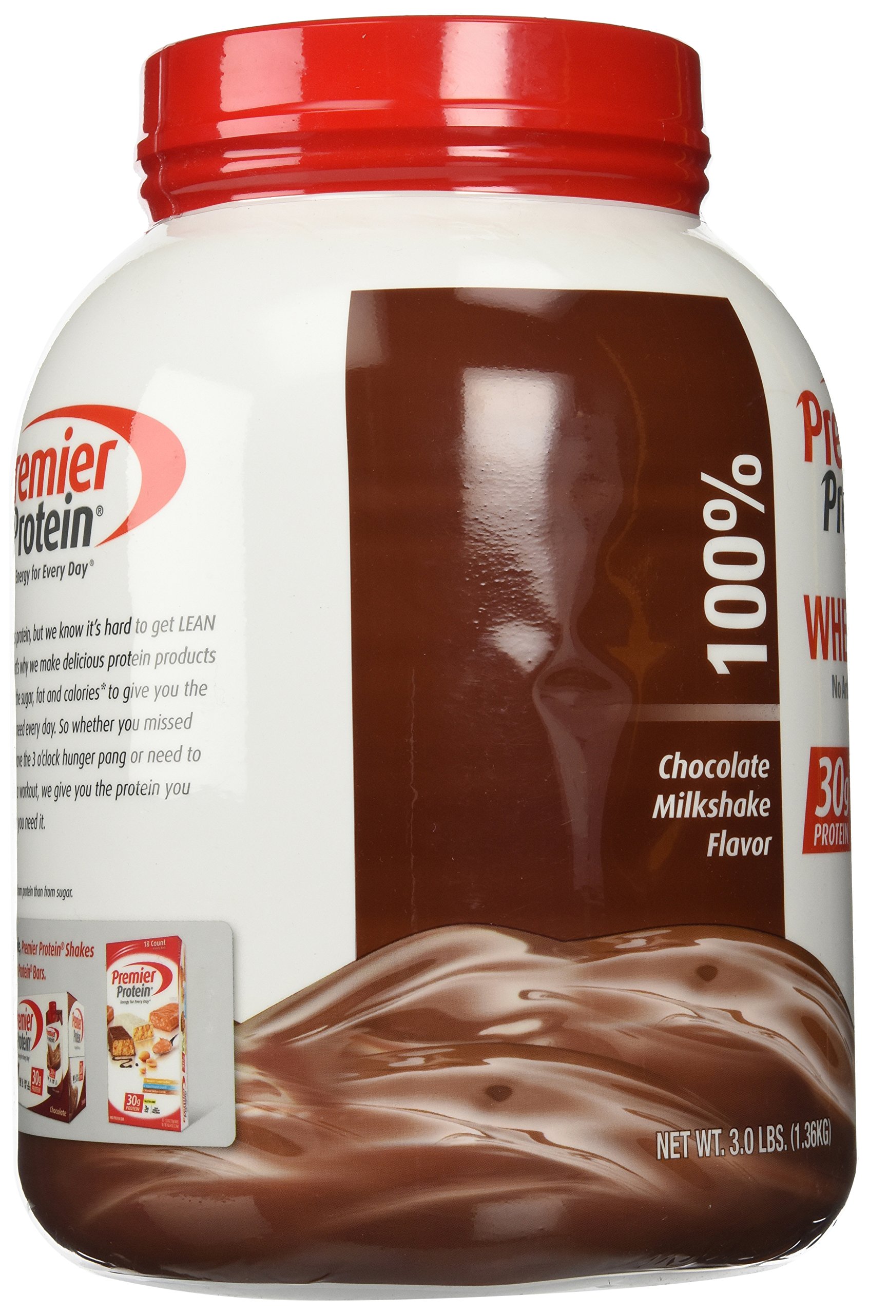 Premier Protein Whey Powder - Chocolate Milkshake Flavor, 3.0 lb (48 Servings) | High Protein Supplement for Muscle Recovery & Weight Loss | Perfect for Post-Workout Shakes, Smoothies & Healthy Breakfasts
