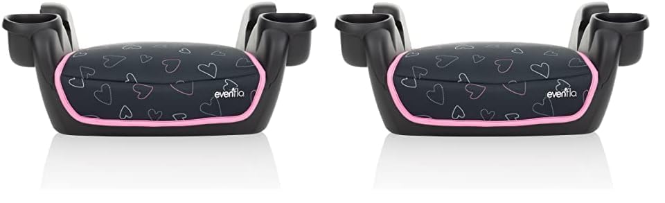 Evenflo GoTime No Back Booster Car Seat for Kids - 2 Pack, Amore Pink | Lightweight & Portable | Ideal for Travel, School, and Everyday Use