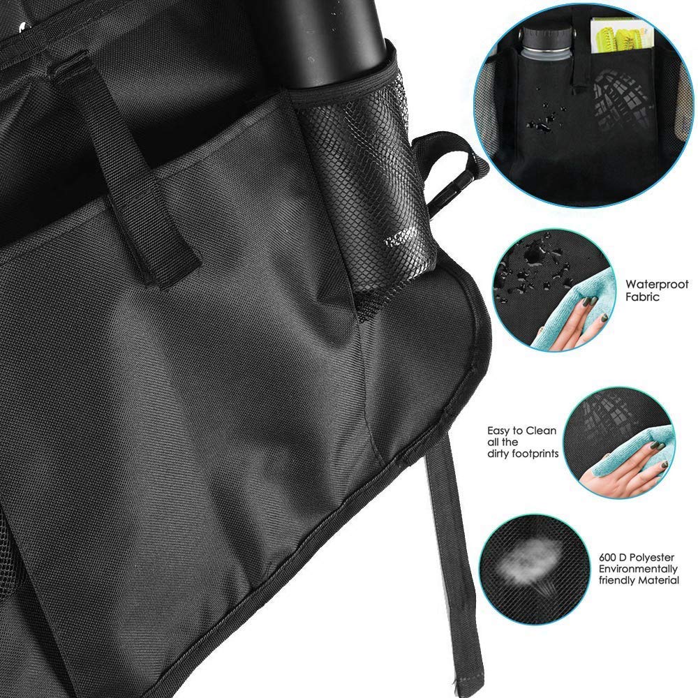 2 Pack Car Back Seat Organizer for Kids - Waterproof Auto Storage Organizer with Pockets, Child Seat Protector & Interior Accessories | Perfect for Road Trips, School Commute & Family Travel