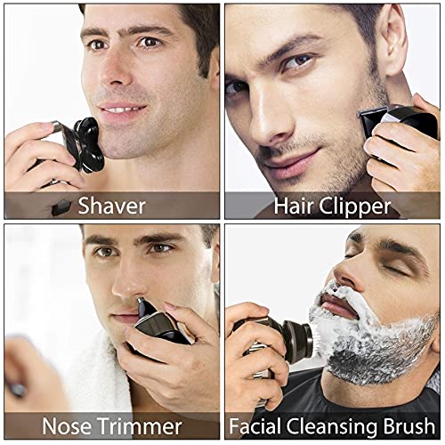 Premium 4-in-1 Rechargeable Electric Razor for Men - Wet/Dry Facial Hair Trimmer & Beard Shaver with Powerful Motor | Perfect for Travel, Daily Grooming & Quick Shaves at Home or Gym
