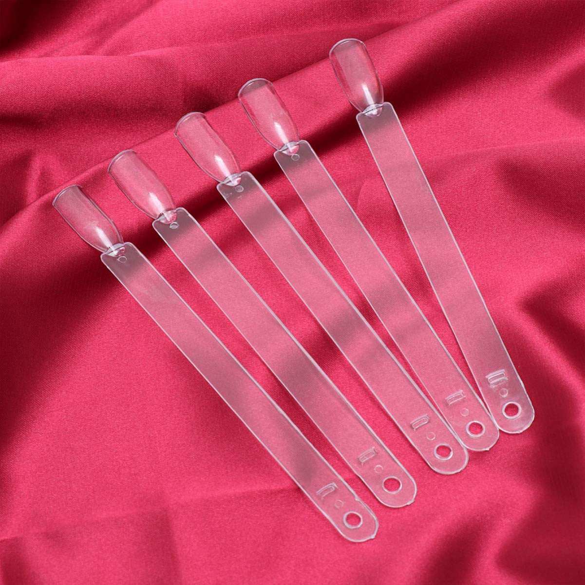 EXCLUZO 250Pcs Nail Art Sticks with Ring - False Nail Tips, Nail Polish Color Plates & Fan Display Practice Templates for DIY Manicure at Home | Perfect for Nail Salon Training, DIY Nail Art & Professional Practice