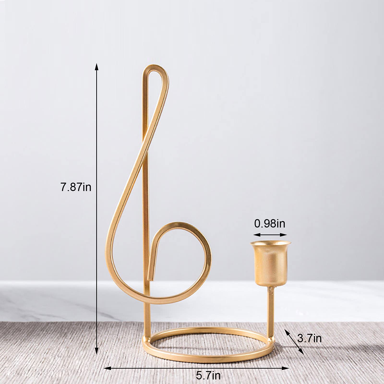 Elegant Tealight Candle Holders - Musical Note Shaped Home Decor for Living Room, Bedroom, Dining Table - Set of 2 Taper Candle Sticks (Candles Not Included) - Perfect for Romantic Dinners, Wedding Decor & Relaxing Ambiance