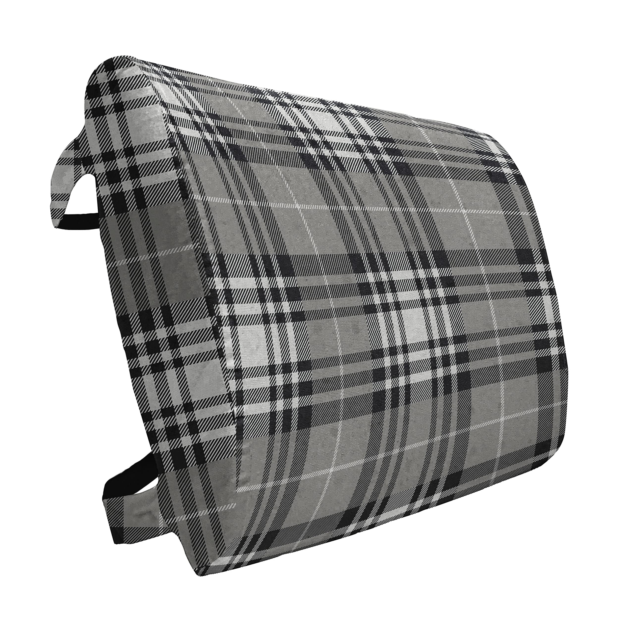 Ambesonne Checkered Lumbar Support Pillow - Classic English Tartan Pattern in Seal Brown & Dimgray - High Density Foam for Office Chair & Car Seat Comfort (14