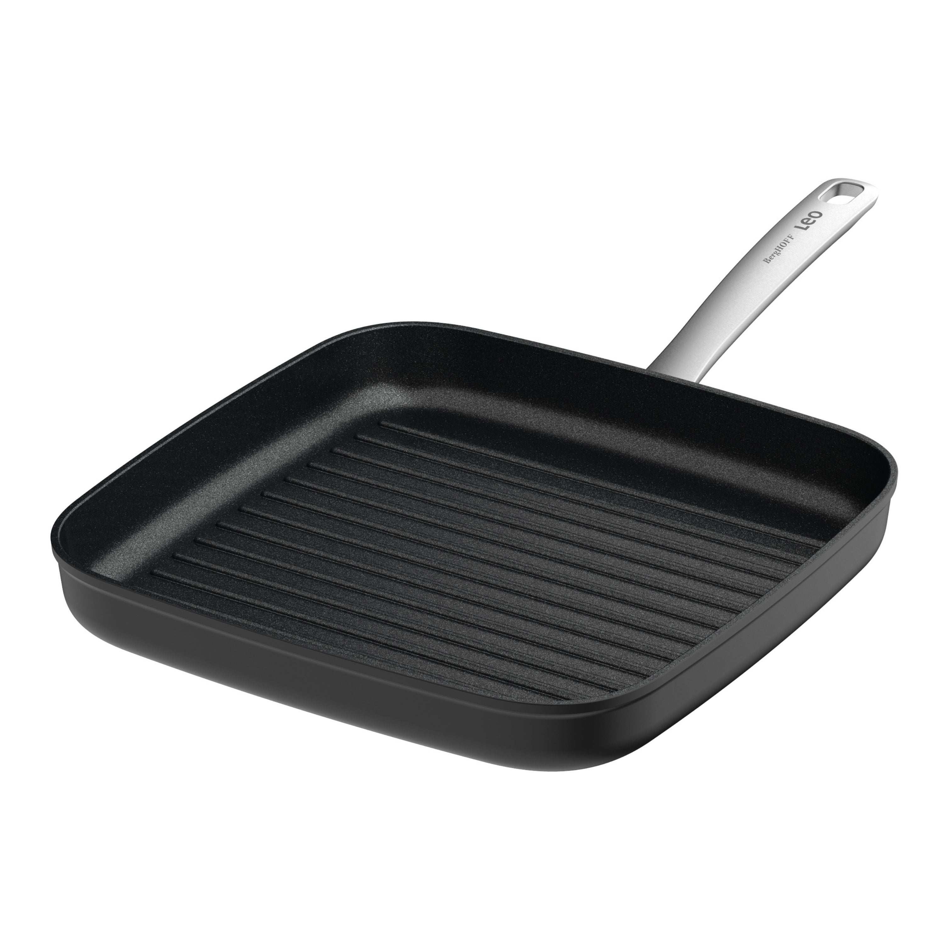 BergHOFF Leo Graphite Nonstick Ceramic Grill Pan 11 Inch - Eco-Friendly Recycled Material Cookware for Healthy Cooking | Perfect for Stovetop, Oven & Outdoor Grilling