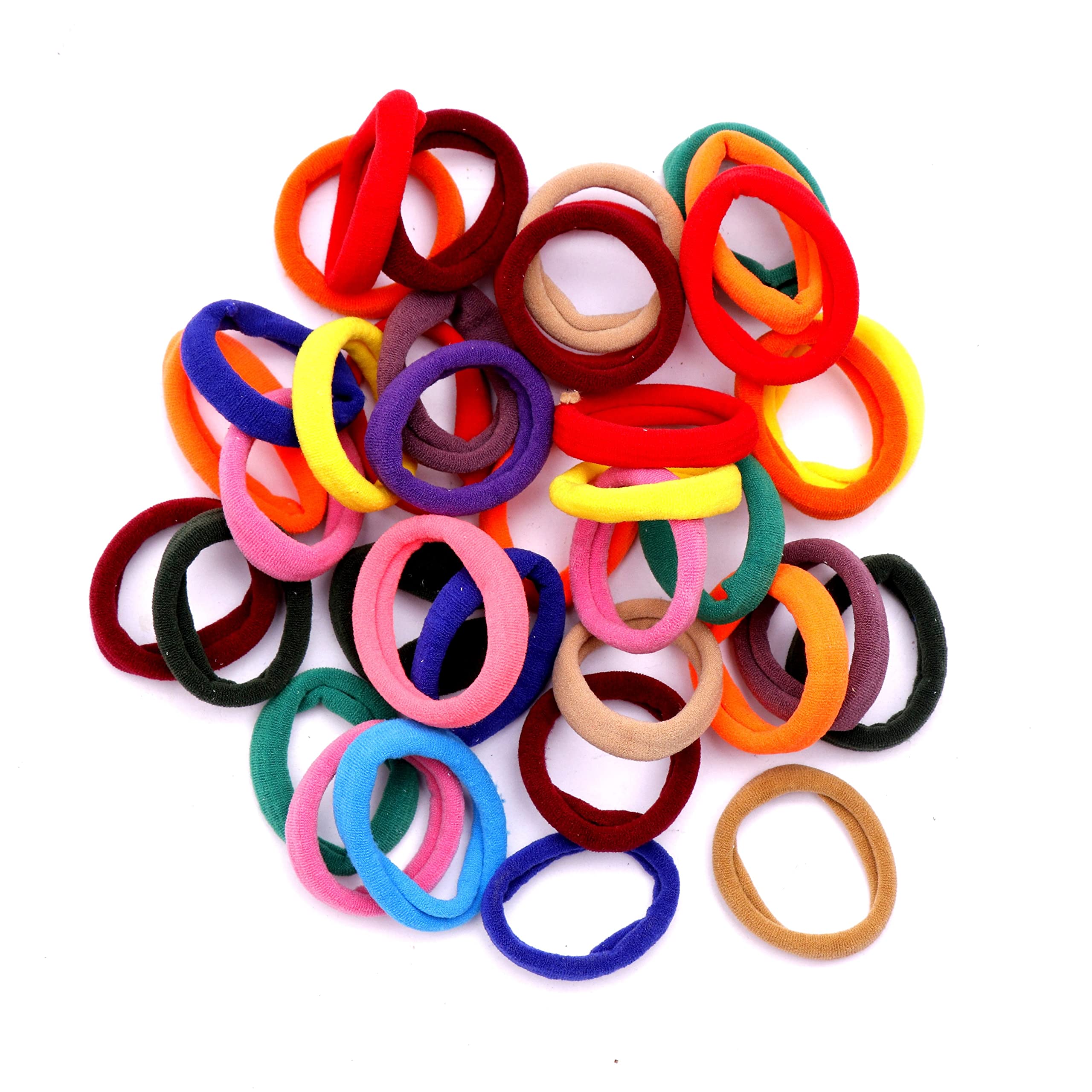 Parhon 50Pcs Colorful Hair Elastics - Soft Ponytail Holders & Hair Ties for Women & Girls - Perfect for School, Work, Gym & Everyday Styling
