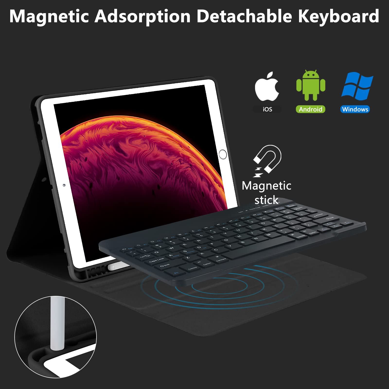 Bluetooth Keyboard Case for iPad 10.2
