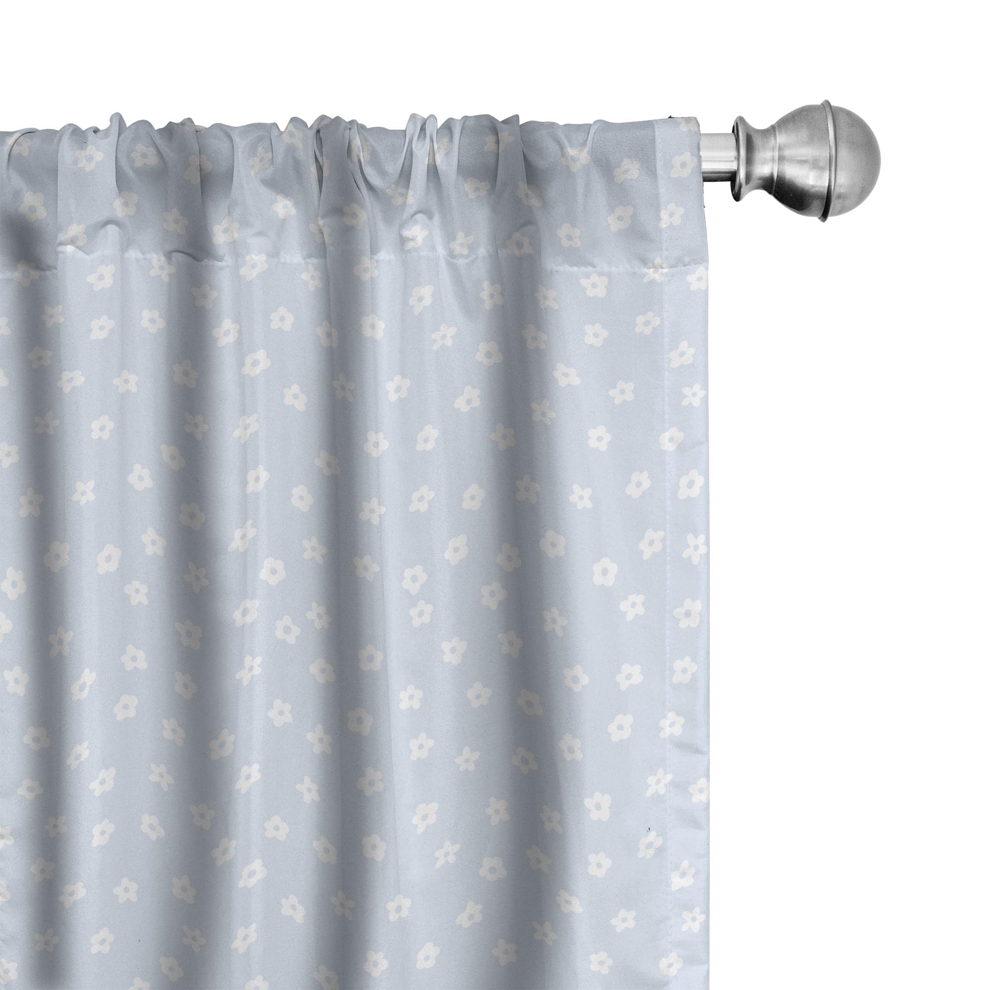 Ambesonne Floral Window Curtains - Scattered Spring Blossoms & Wild Flowers Nature Print, Lightweight 2-Panel Set with Rod Pocket (28