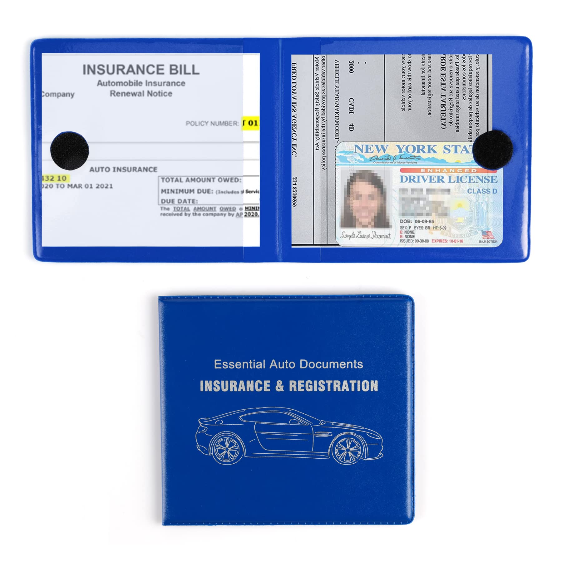 UYYE 2 Pack Car Registration & Insurance Card Holder - Durable Vehicle Glove Box Organizer for Documents, Cards, and License - Perfect for Car Interior Accessories and Road Trip Essentials
