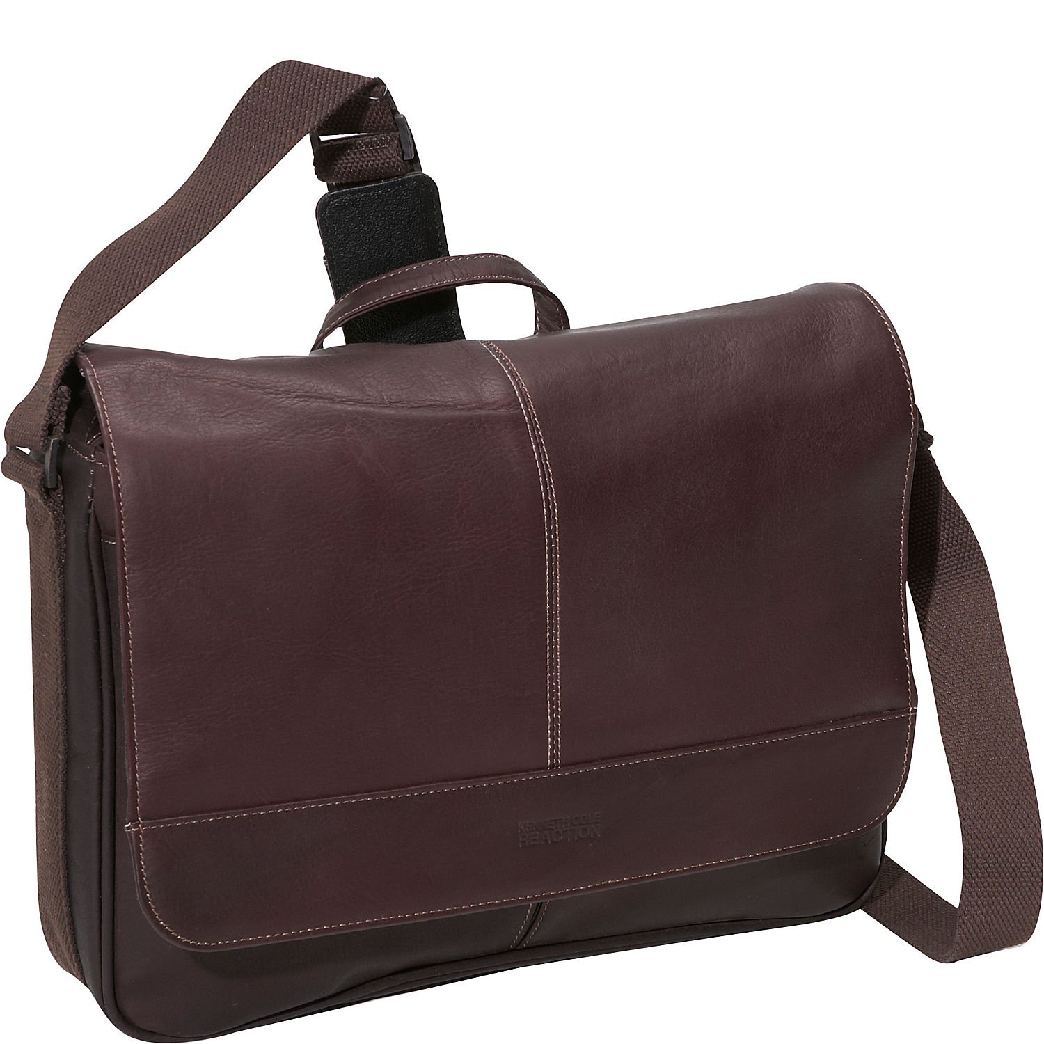 Kenneth Cole REACTION Risky Business Genuine Colombian Leather Crossbody Messenger Bag for Laptop & Tablet - Perfect for Work, Travel & Daily Commute (15.6 Inch)