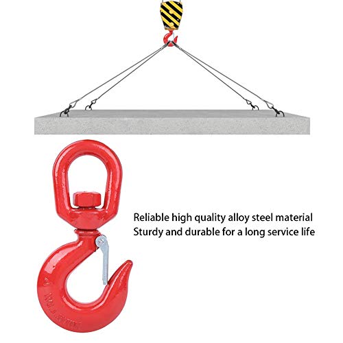 5T Alloy Steel Swivel Eye Crane Hook - Heavy Duty Rigging Lifting Hook for Industrial, Shipbuilding & Marine Applications - Perfect for Construction, Warehouse, and Cargo Handling