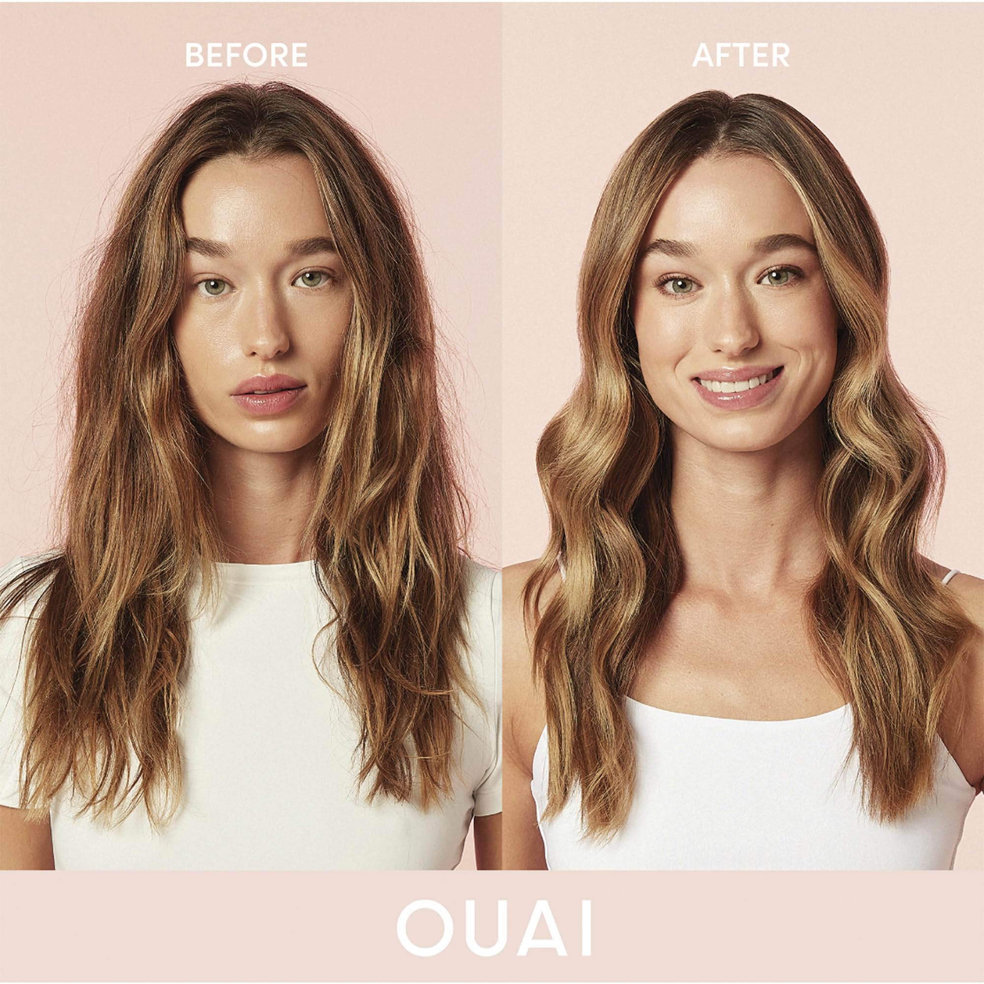 OUAI Anti-Frizz Bundle for Fine Hair - Smoothing Crème, Shampoo & Conditioner Set (3-Piece) | Hydrating Hair Care for Frizz Control & Shine | Perfect for Daily Use & Travel