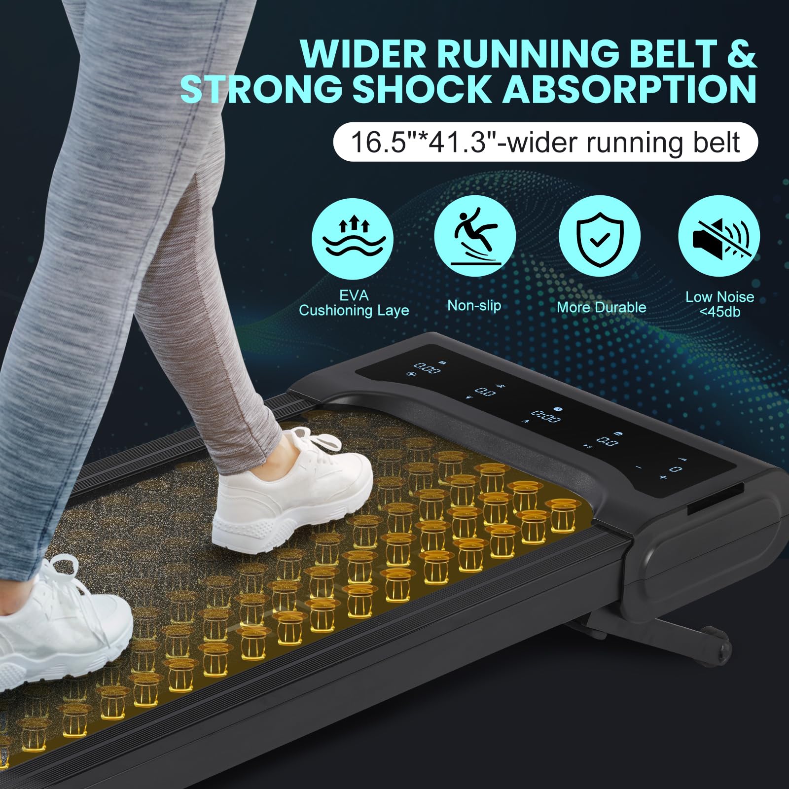 GARVEE 2 in 1 Portable Walking Treadmill for Home & Office - 2.5HP Ultra Quiet Folding Treadmill with Remote Control, LED Display & 16.5