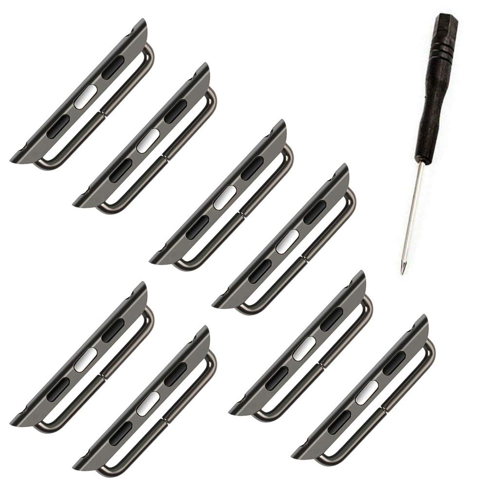 LOOKSEVEN 4 Pairs Watch Band Connector Kit - Replacement Watch Strap Adapter with Tools for Apple Watch, Samsung Galaxy & Fitbit - Perfect for Sports, Work & Daily Wear