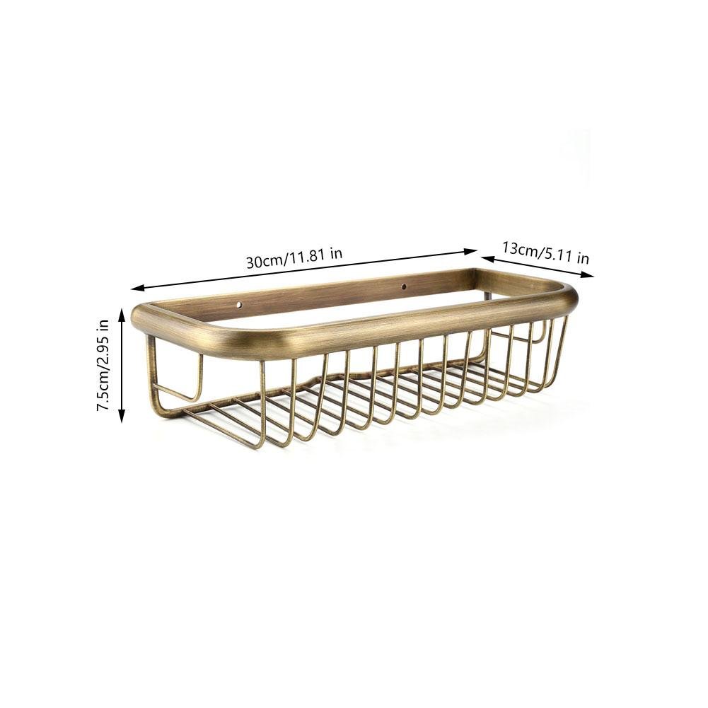 Yosoo Solid Copper Bathroom Shelf - 30cm Wall Mounted Shower Basket for Shampoo & Bath Storage | Rustproof & Durable Bathroom Organizer for Showers, Vanities & Spa Areas