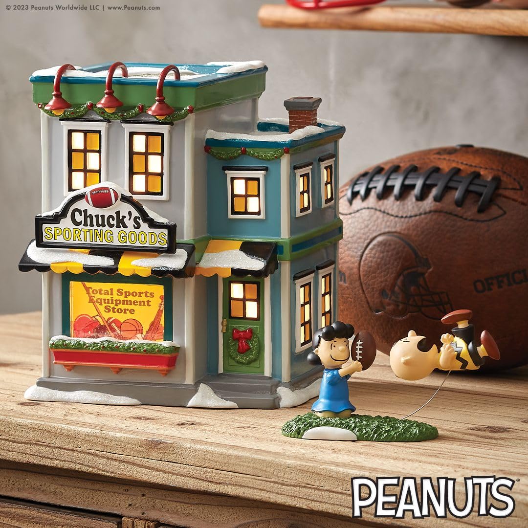 Department 56 Peanuts Village Chuck's Sporting Goods Store Lit Building - 6.81