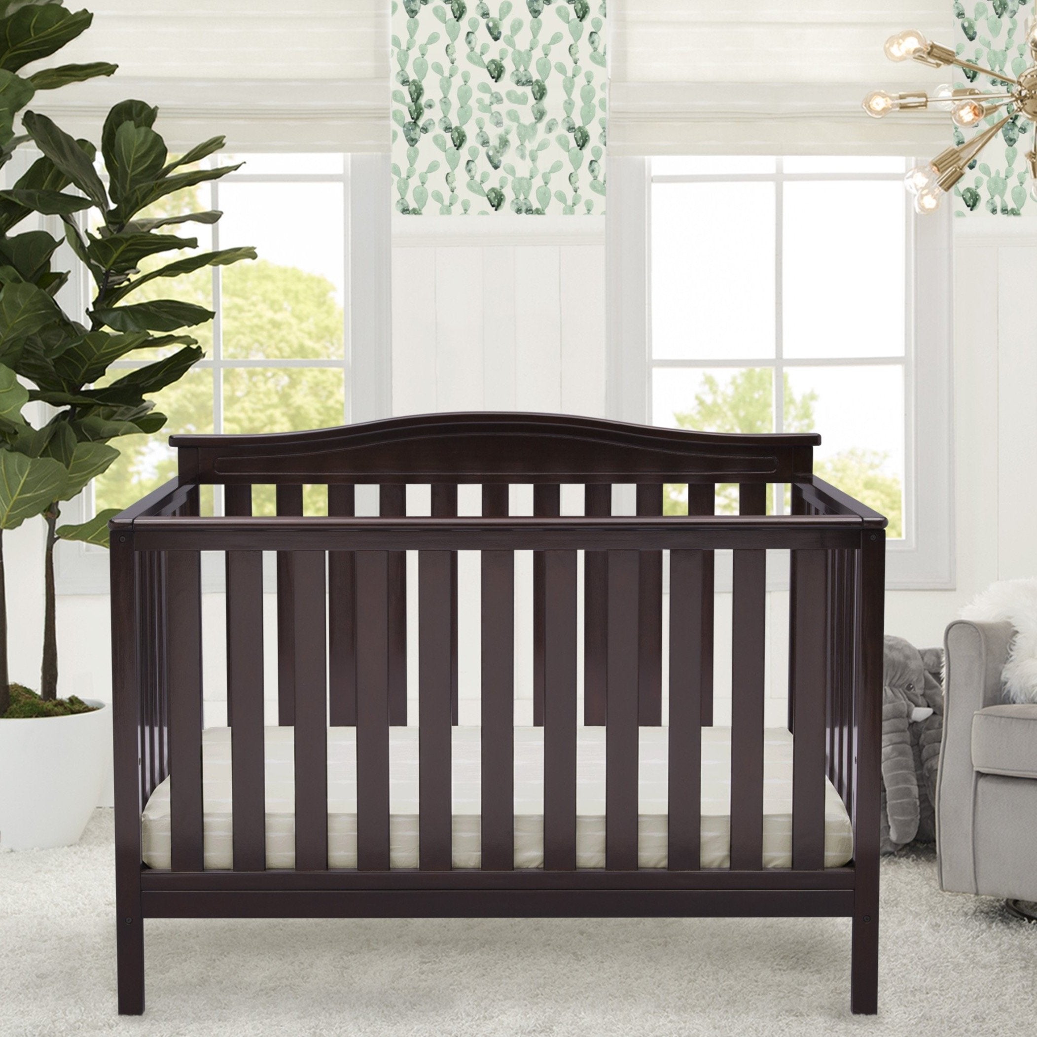 Independence 4-in-1 Convertible Baby Crib - Nursery Bed for Newborn to Toddler | Safe & Stylish Wooden Crib for Daycare, Bedroom, and Nursery Decor