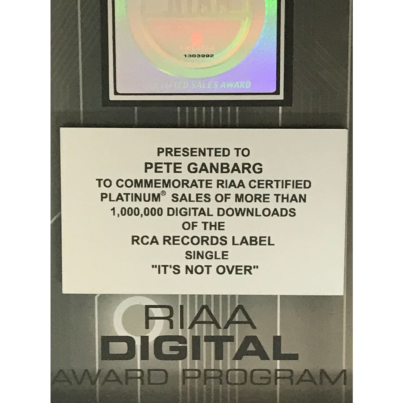Daughtry It's Not Over RIAA Digital Single Award - Platinum Certified Hit Song for Workout, Driving & Relaxation