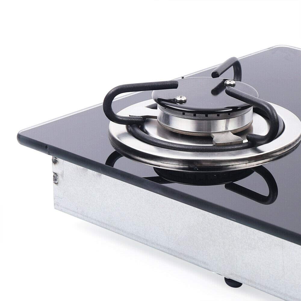 2 Burner LPG Gas Cooktop for RV & Camper - Tempered Glass Gas Hob Stove for Household Kitchen - Perfect for Outdoor Cooking, Camping & Small Spaces