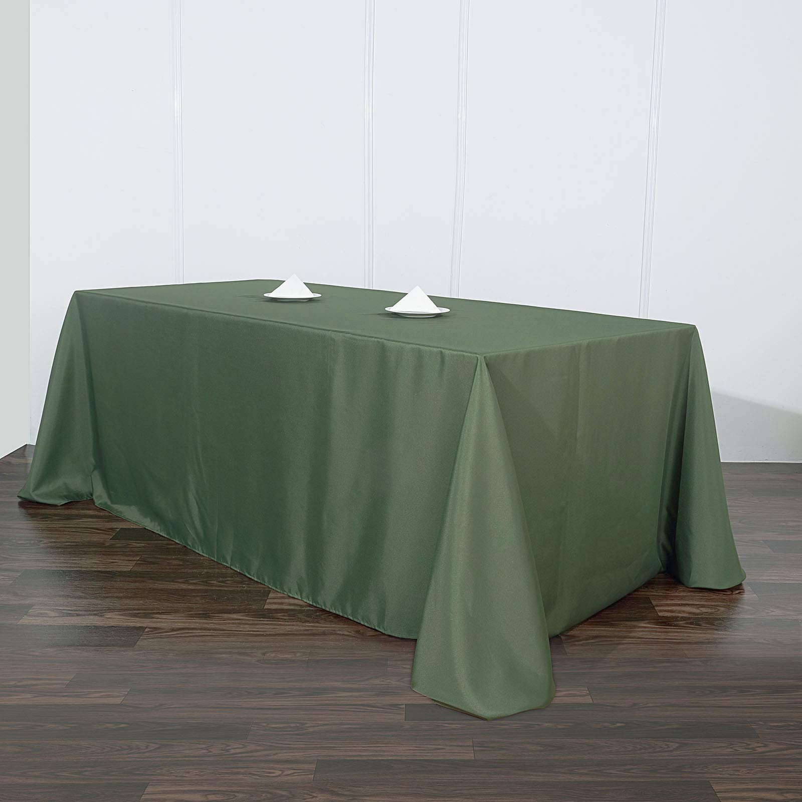 10 Pack Moss Green Polyester Tablecloths 90x156 Inches - Rectangle Wedding Banquet Table Covers, Durable & Wrinkle-Resistant for Dining Room, Kitchen, Party & Event Decor