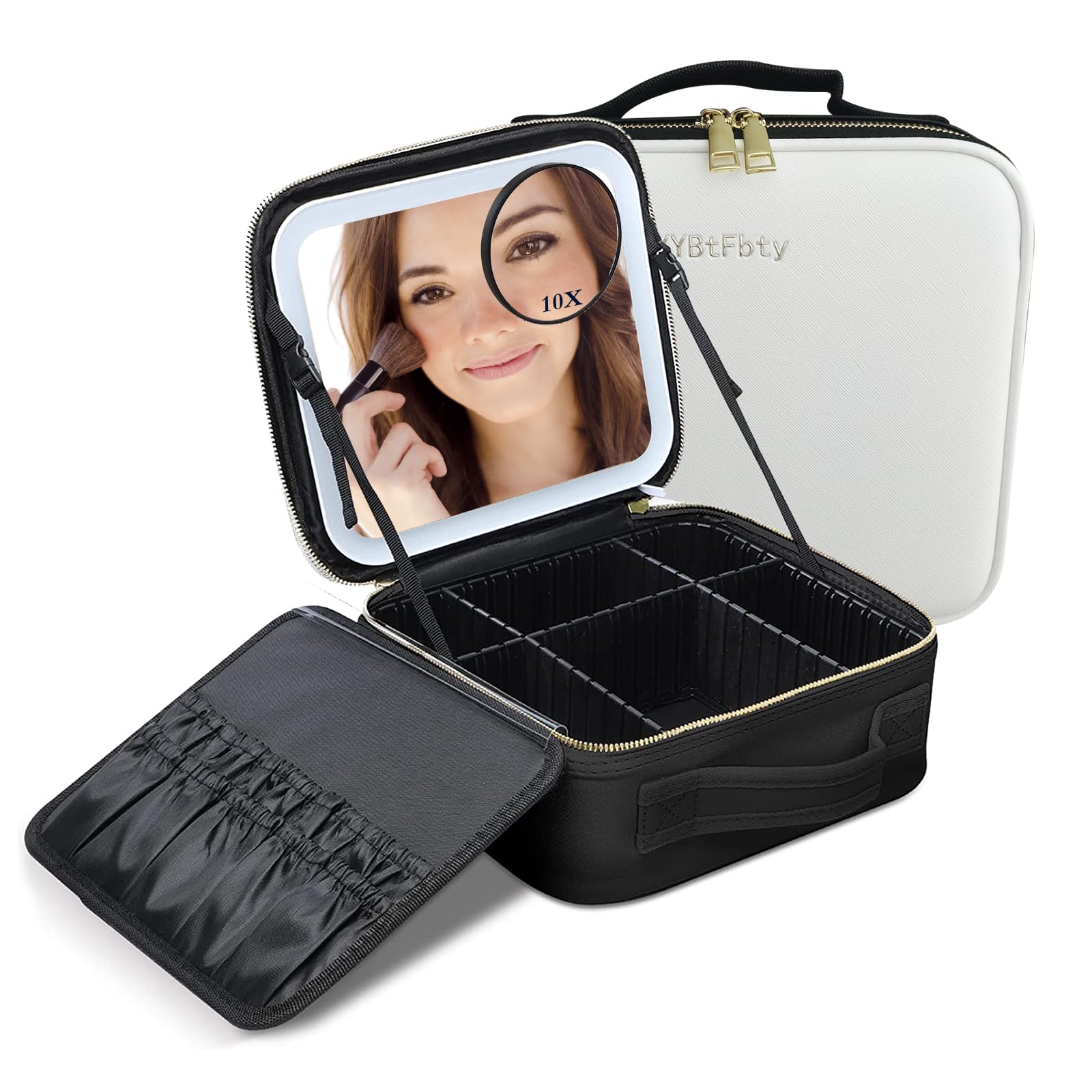 LED Lighted Travel Makeup Bag with Mirror - Waterproof Cosmetic Case for Travel & Home