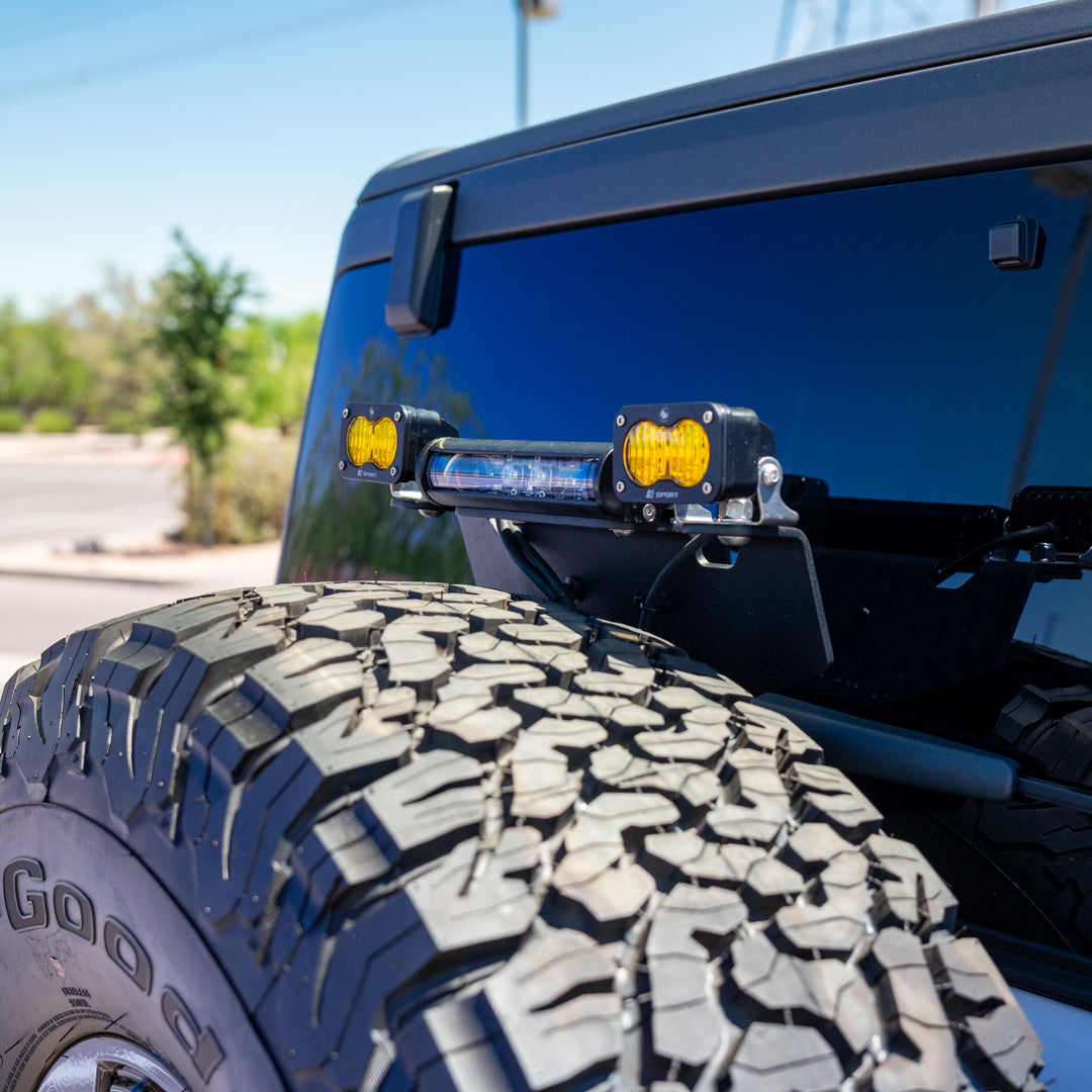 21-24 Ford Bronco & Bronco Raptor SDHQ Built 3rd Brake Light Chase Light Mount Kit - Off-Road LED Light Bar Bracket for Adventure & Night Driving
