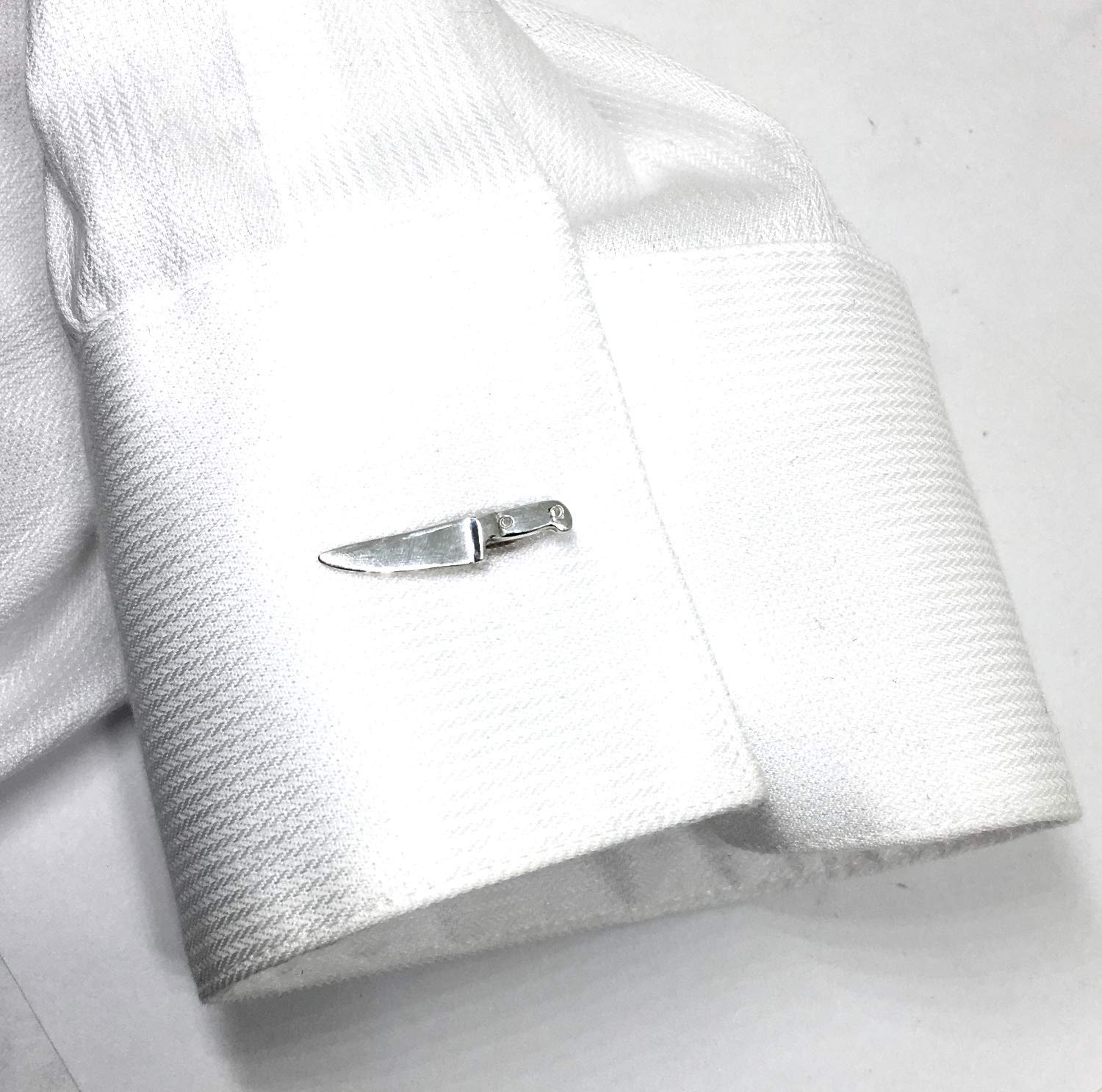 Premium Sterling Silver & Bronze Chef Knife Cufflinks - Elegant Gift for Chefs & Culinary Enthusiasts | Perfect for Weddings, Formal Events & Cooking Enthusiasts