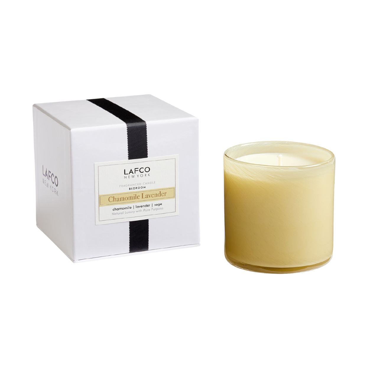 Premium Chamomile Lavender Scented Candle - Natural Soy Wax, Long-Lasting Aromatherapy for Relaxation & Stress Relief - Perfect for Bedroom, Bathroom & Meditation Spaces