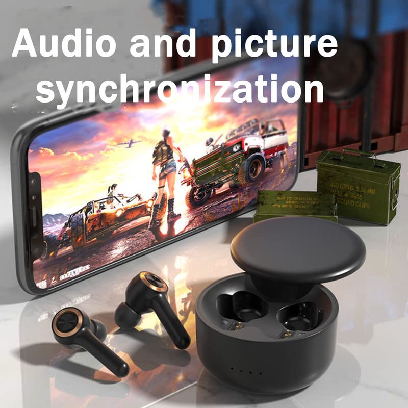 Loluka True Wireless Bluetooth 5.0 Earbuds with Charging Case - Pink Stereo Bass Headphones for Music, Workout & Travel | Noise Cancelling Wireless Earbuds for iPhone Android Smartphones