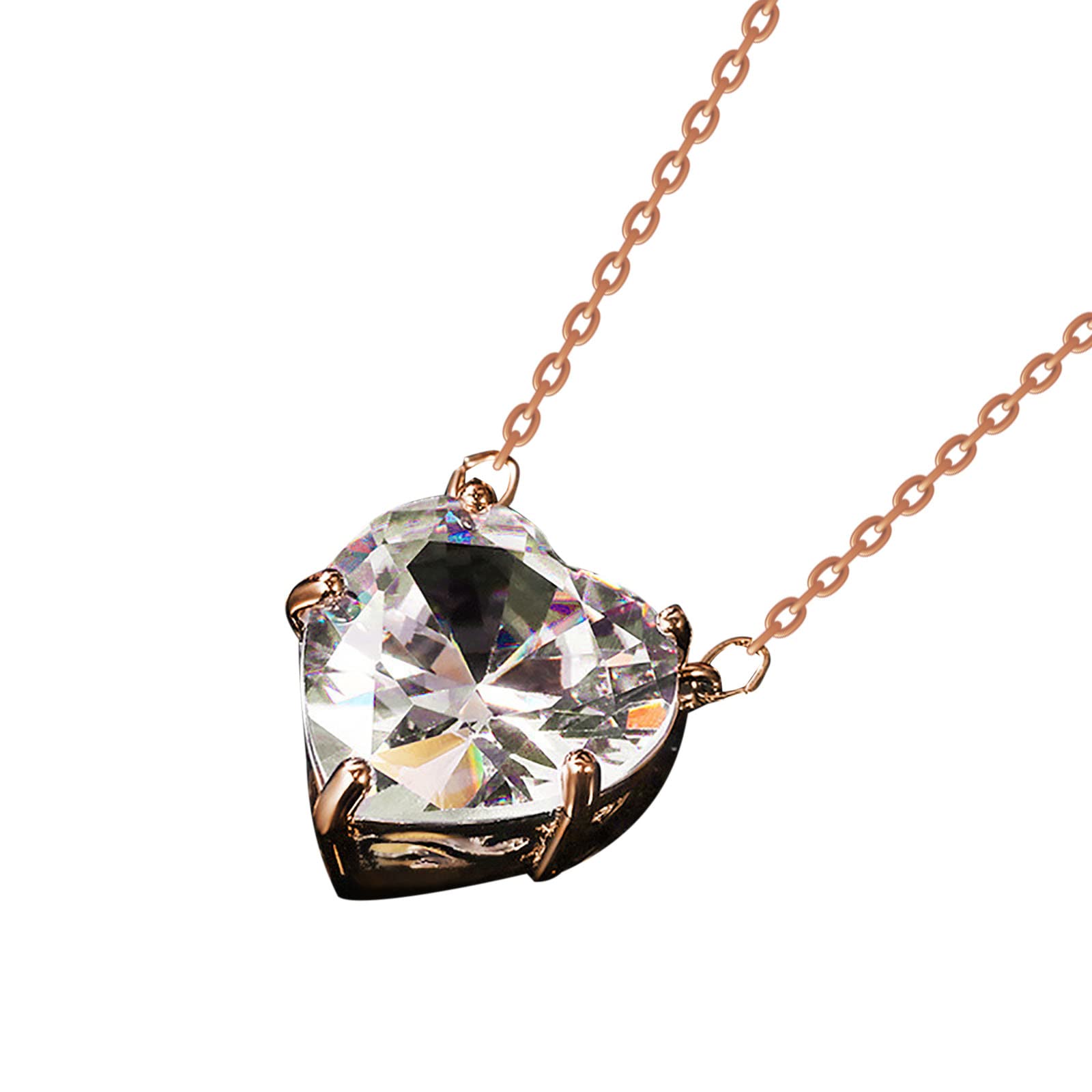 Elegant Multicolor Zircon Clavicle Necklace for Women - Dainty Silver Chain Love Pendant Jewelry - Perfect for Date Night, Anniversary Gifts & Everyday Wear