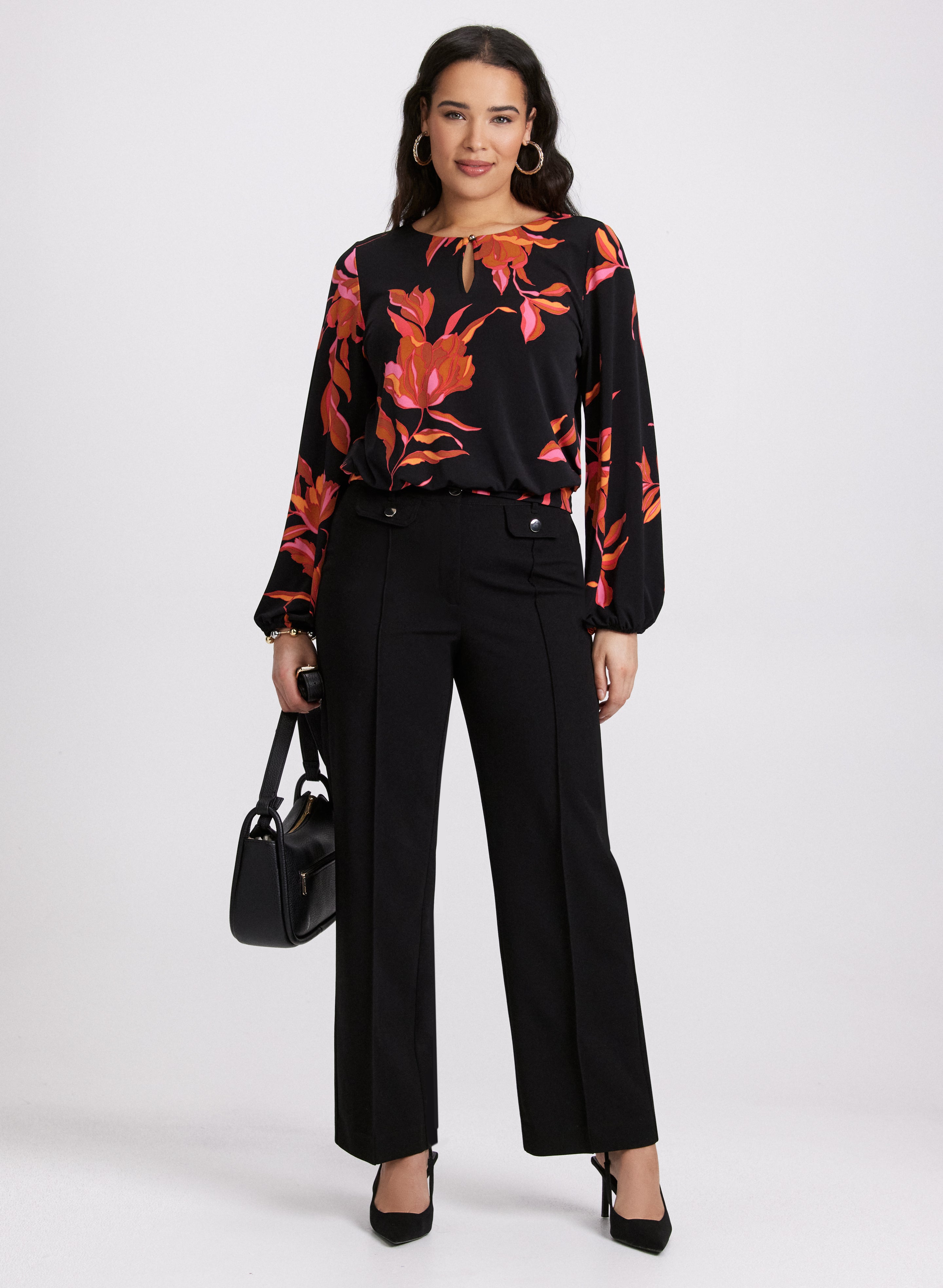 Floral Print Women's Blouse - Elegant Flowy Tops for Spring & Summer | Perfect for Casual Outings, Office Wear & Date Nights