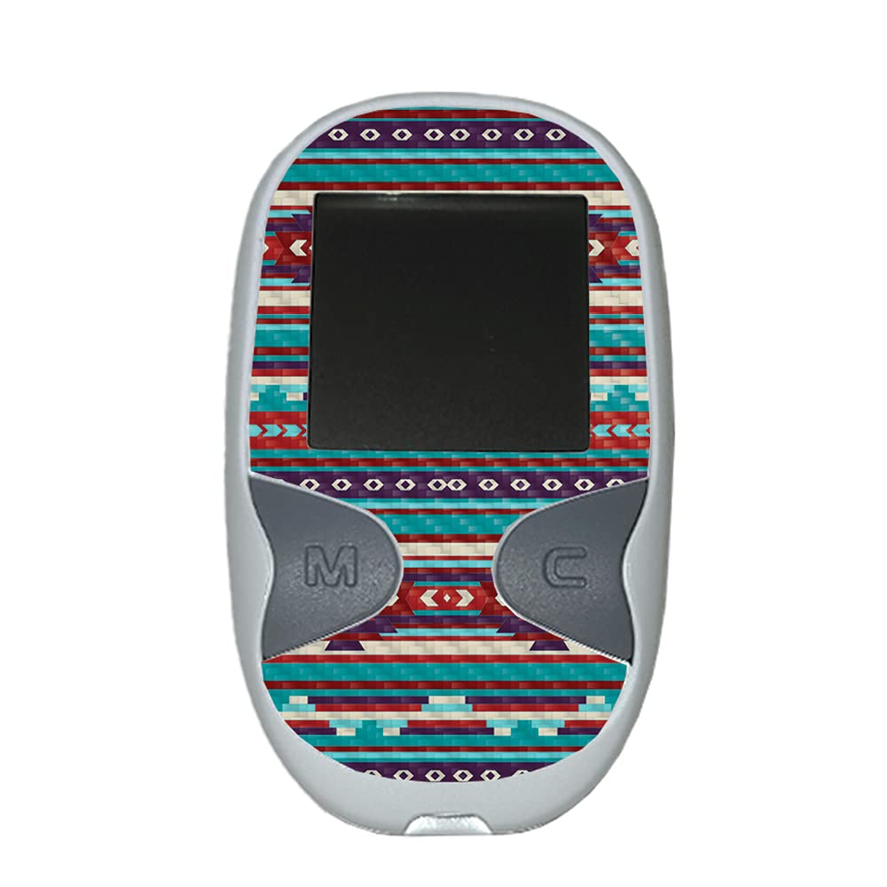 MightySkins Carbon Fiber Skin for Care Touch Glucose Meter - Southwest Stripes Design | Protective & Durable Textured Cover | Easy to Apply | Made in USA | Perfect for Diabetes Management & Travel Protection