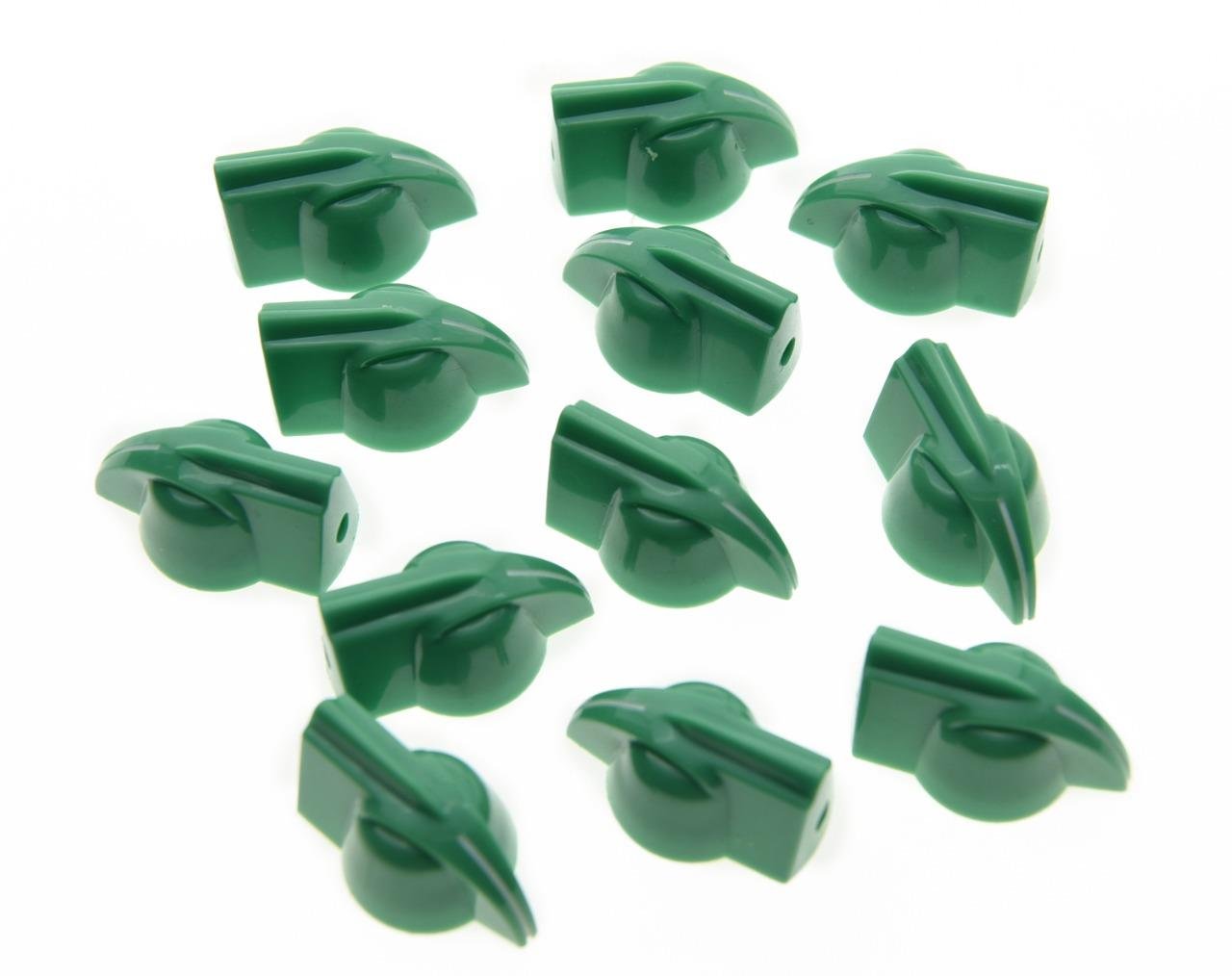 KAISH 12-Piece Vintage Guitar Amplifier Effect Pedal Knobs - Chicken Head Style, Green - Perfect for DIY Guitar Pedal Mods & Amp Upgrades