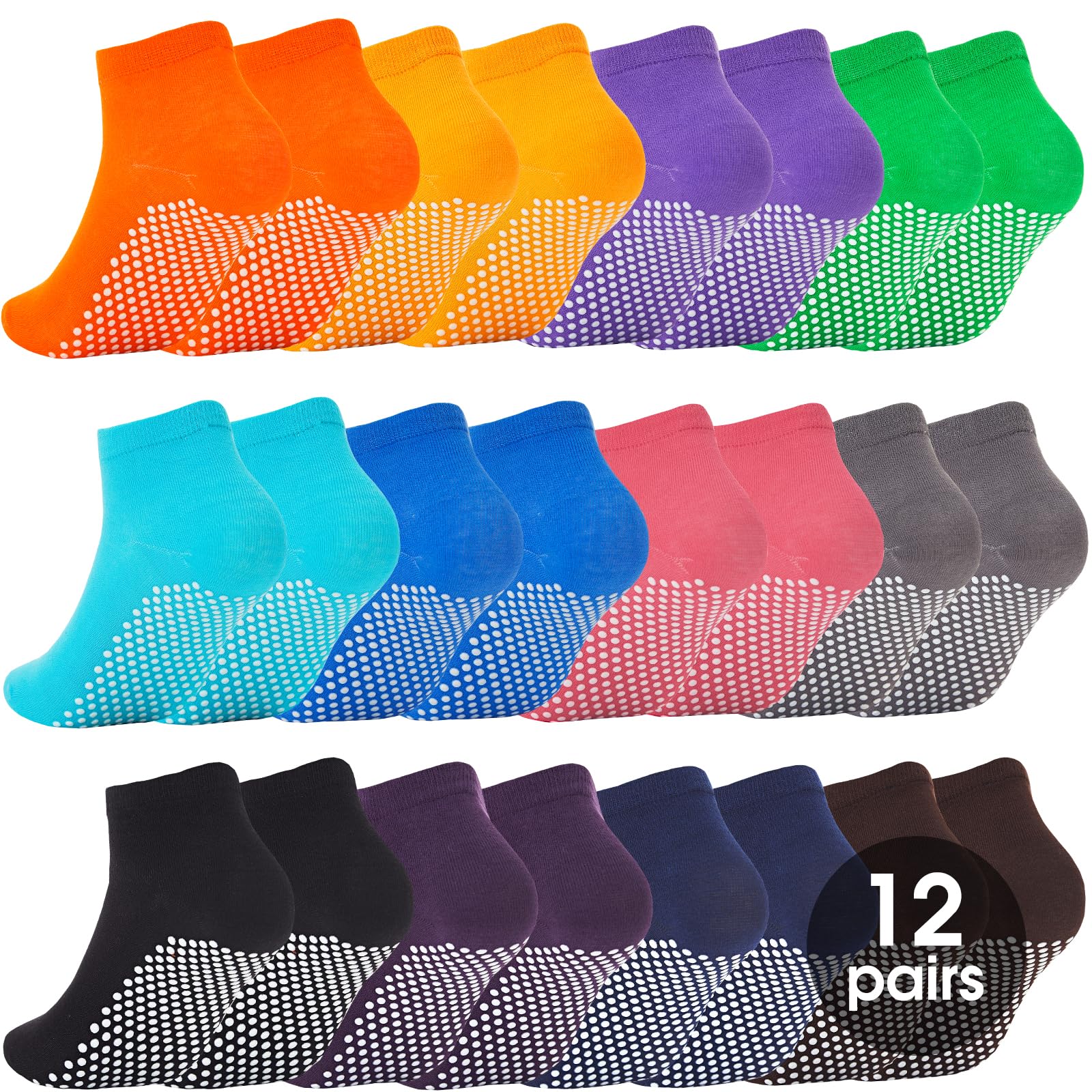 Non-Slip Pilates Socks for Women - Grip Yoga Socks with Toe Separators for Barre, Yoga & Hospital Use - Anti-Skid Workout Socks for Dance, Fitness & Nursing Professionals