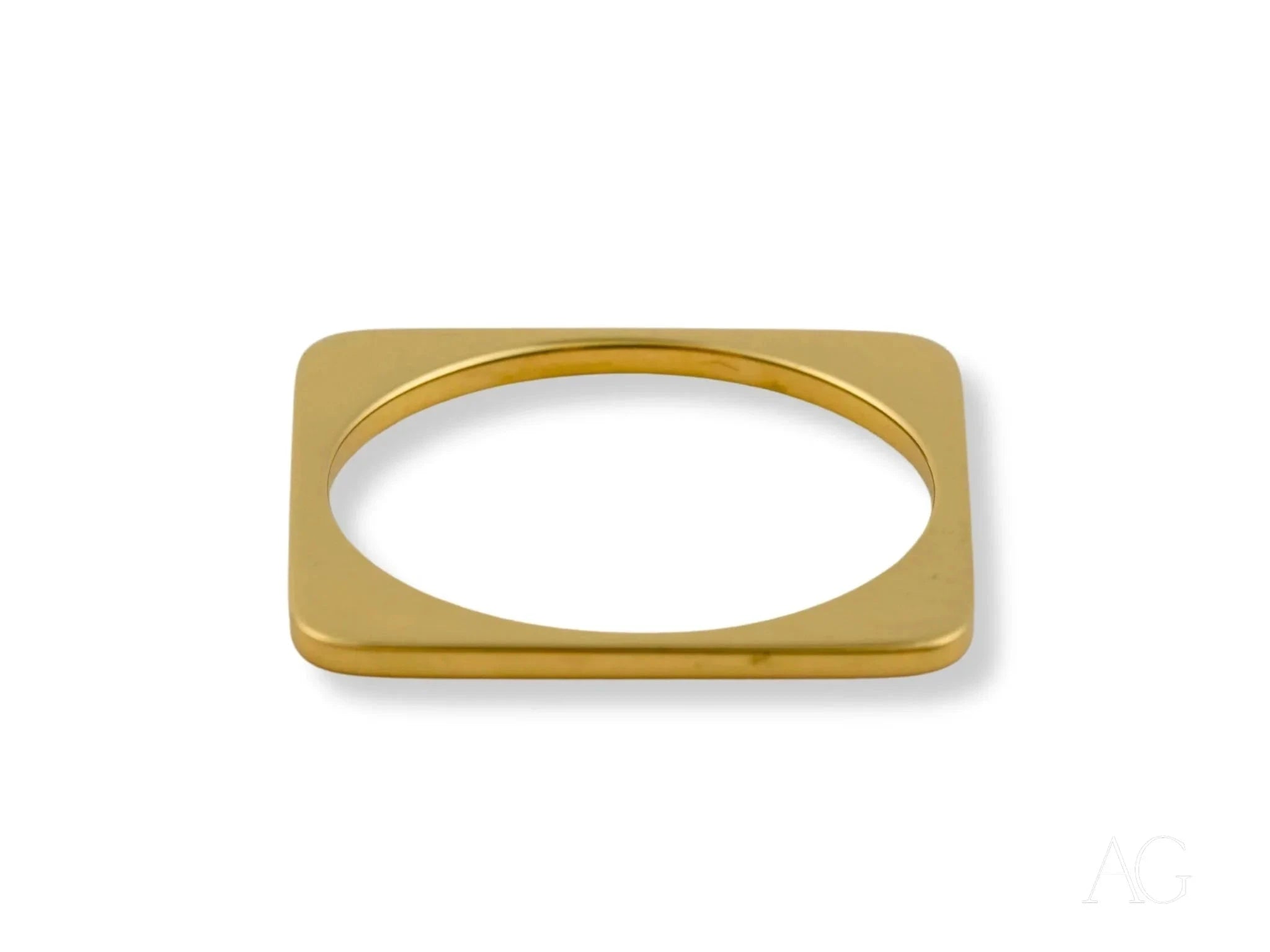 18K Yellow Gold Minimalist Square Ring for Women - Elegant & Luxurious Jewelry Gift for Anniversary, Wedding, or Special Occasions
