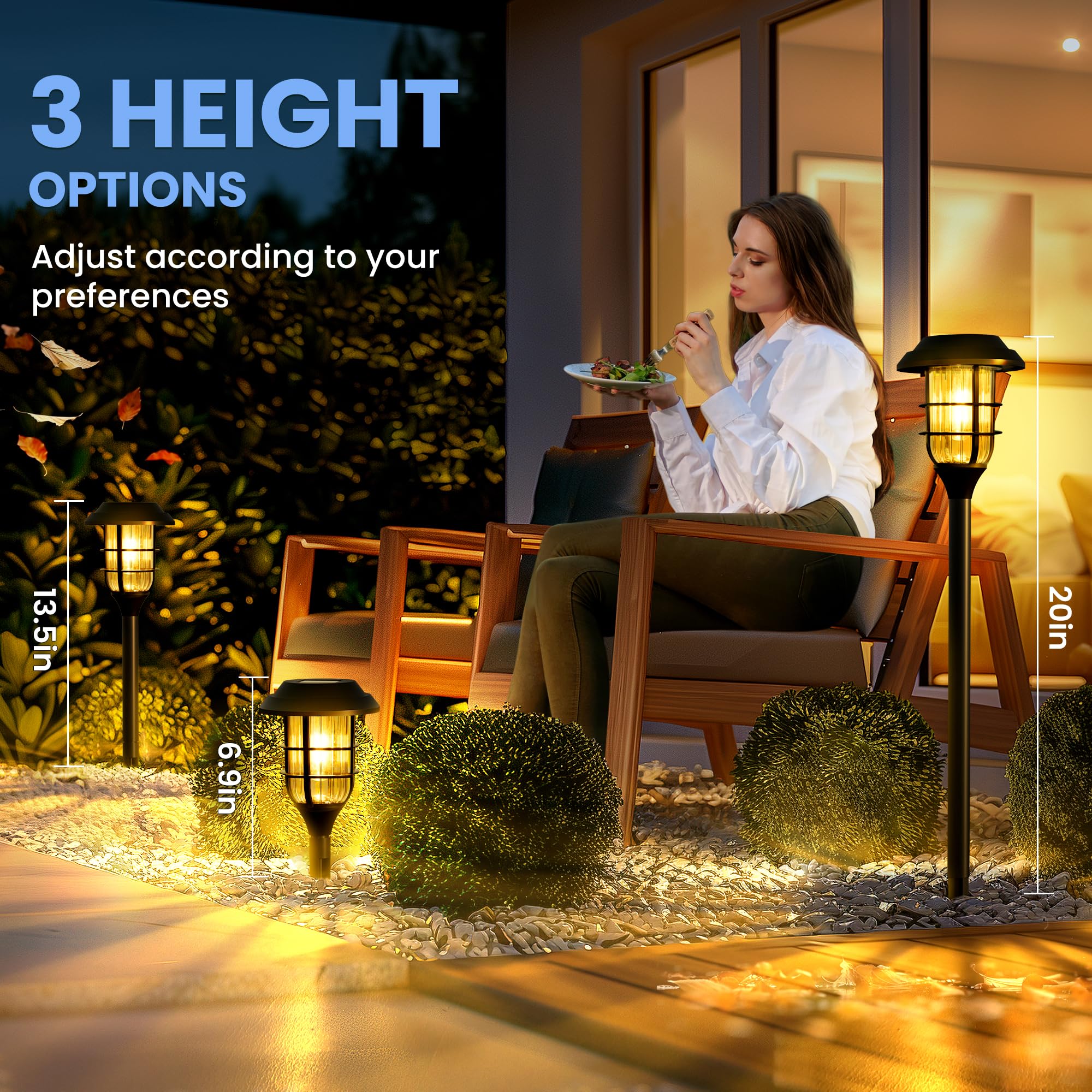 GIGALUMI 6 Pack Solar Pathway Lights Outdoor Waterproof - Bright Solar Garden Lights for Yard, Walkway, Driveway - Solar Powered Landscape Lighting for Garden, Patio, Lawn Decoration (Ideal for Outdoor Evening Ambiance)