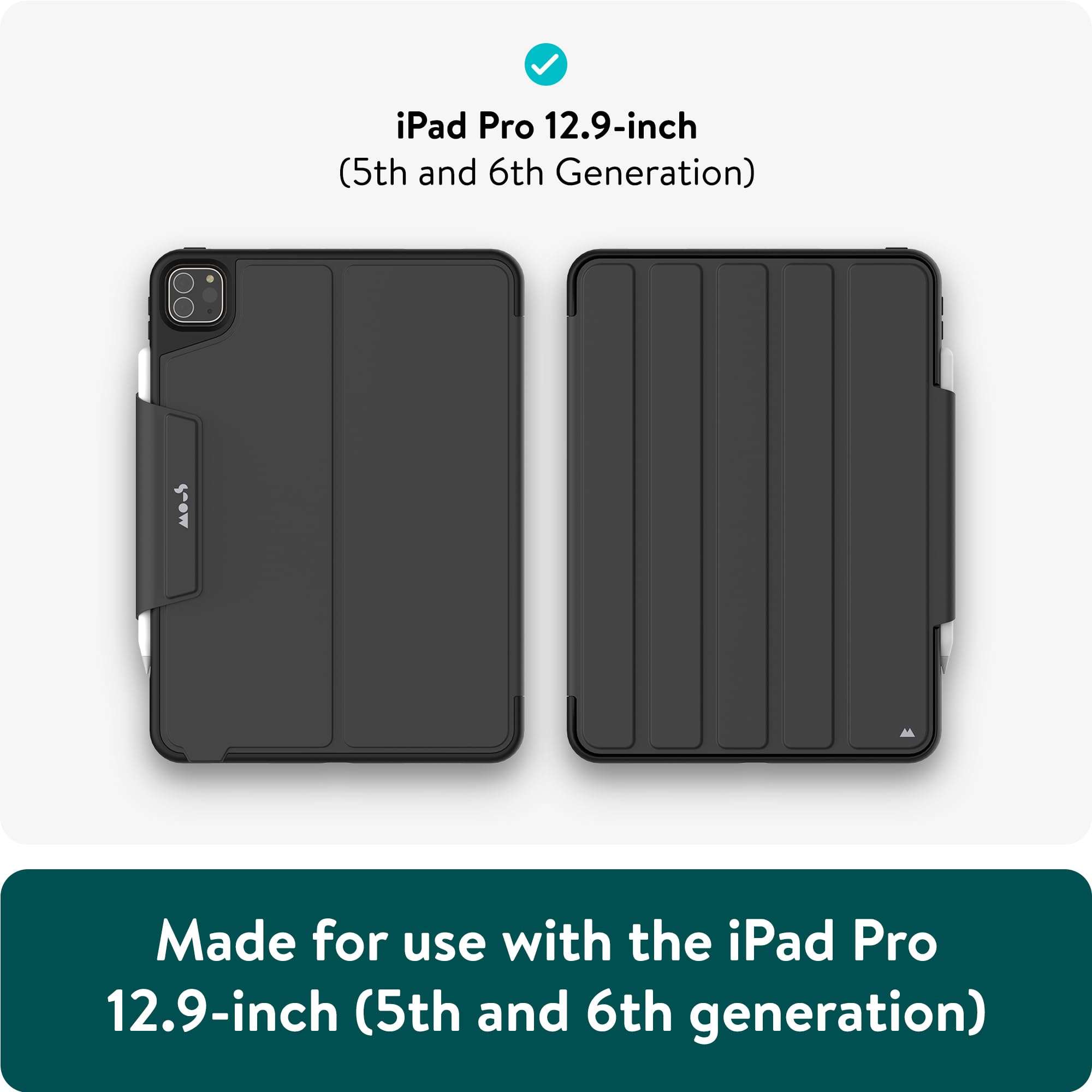 Premium Mous Case for iPad Pro 12.9 inch (5th & 6th Gen 2021-2022) - Shockproof Protective Cover with Apple Pencil Holder & Adjustable Stand - Perfect for Work, Travel, and Creative Professionals
