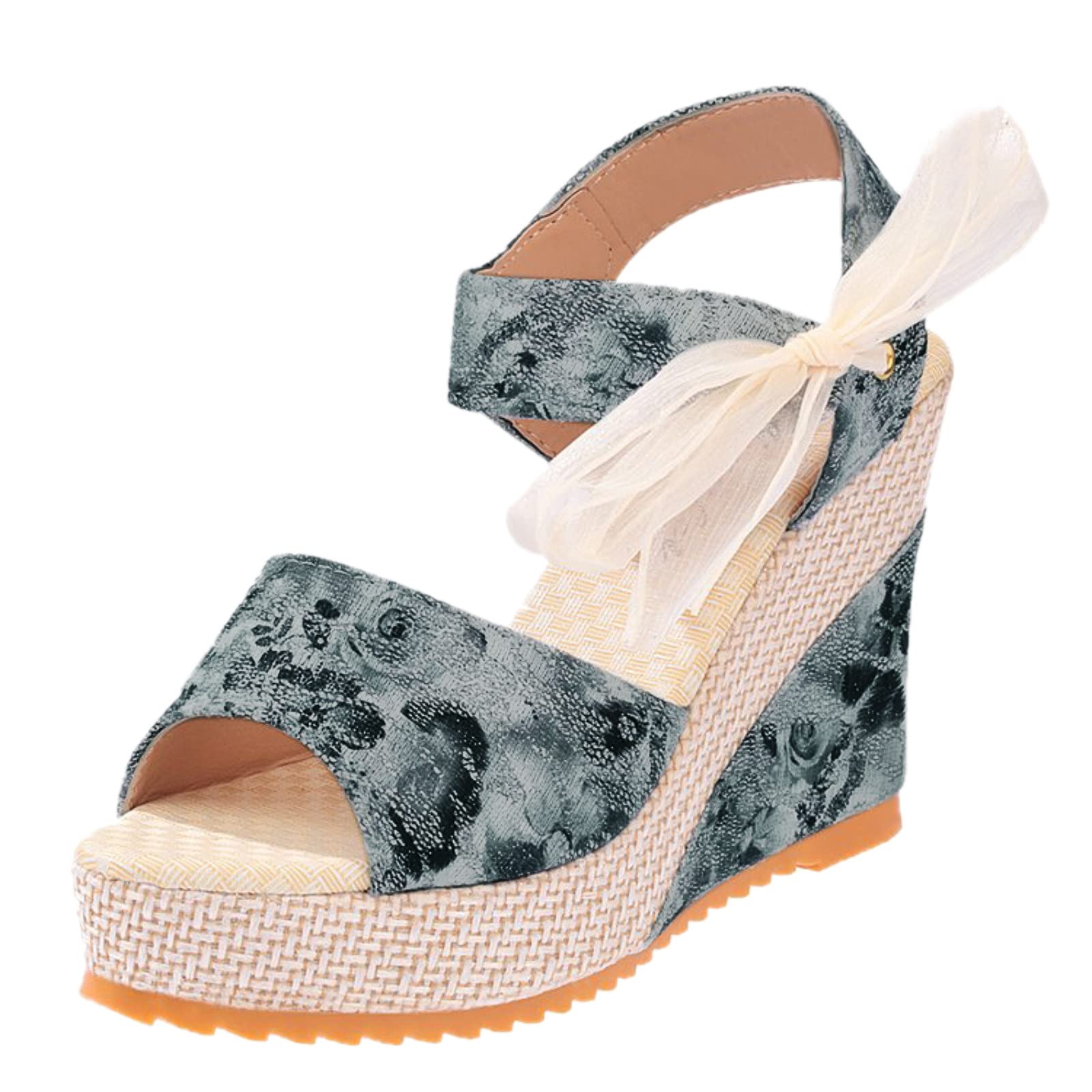 Women's Platform Wedge Sandals with Ankle Strap & Buckle - Comfortable Flat Summer Beach Sandals Open Toe Shoes for Women | Casual Walking, Vacation, Beach Outfits
