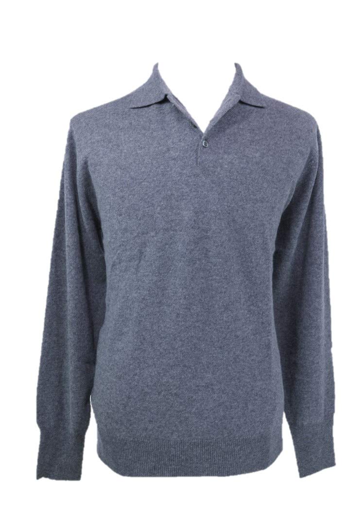 Premium Men's Cashmere Polo Sweater with 3-Button Placket | Soft & Warm Knit Pullover for Business Casual & Weekend Wear