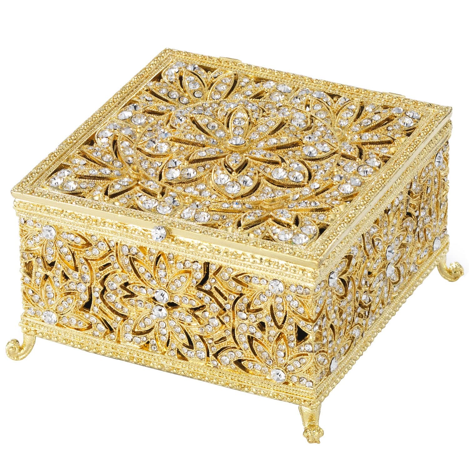 Olivia Riegel Gold Windsor Large Jewelry Box - Elegant Storage for Rings, Necklaces & Keepsakes | Perfect for Dresser, Vanity or Gift Giving