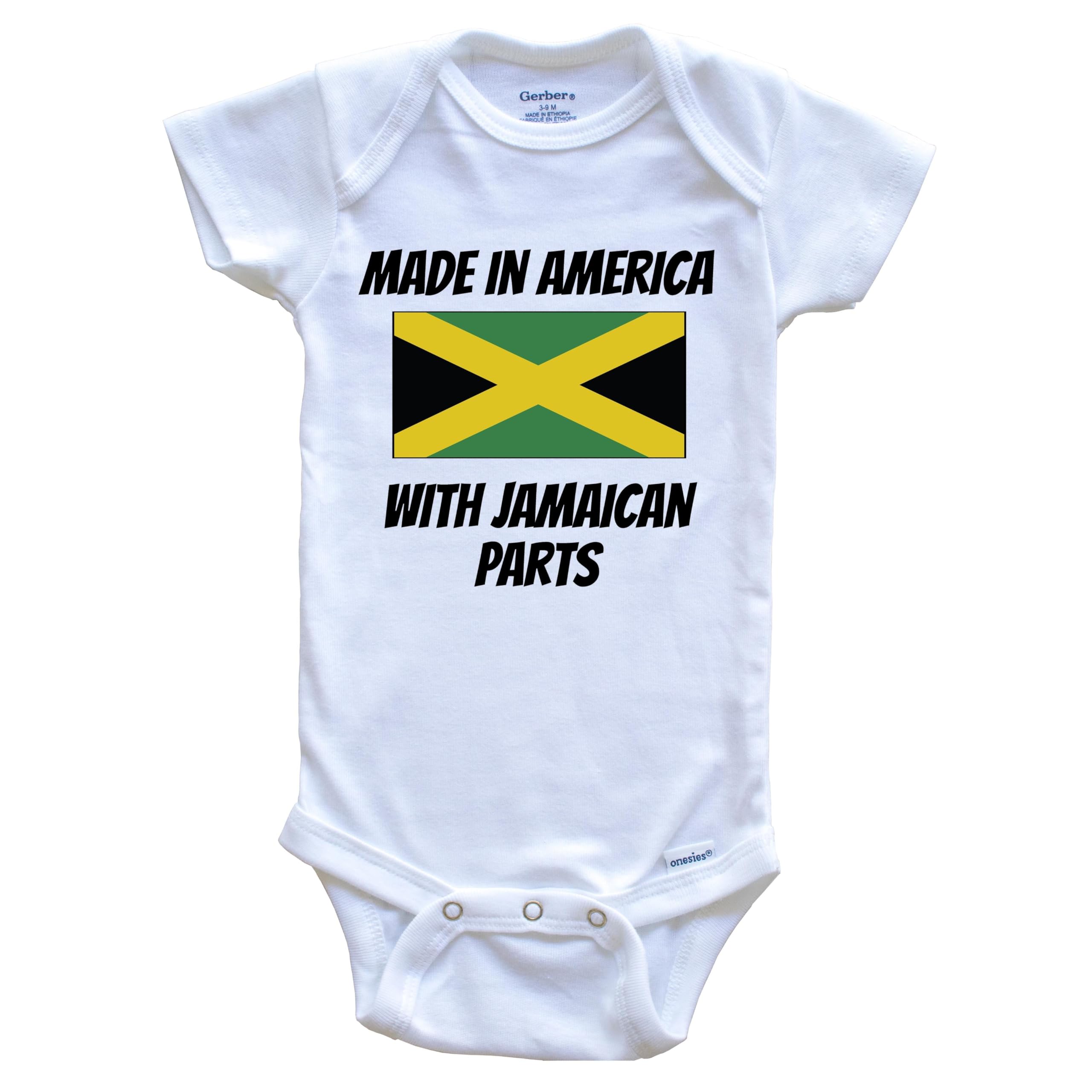 Funny Jamaica Flag One-Piece Baby Bodysuit - Made in USA with Jamaican Materials | Perfect for Cultural Celebrations & Photoshoots