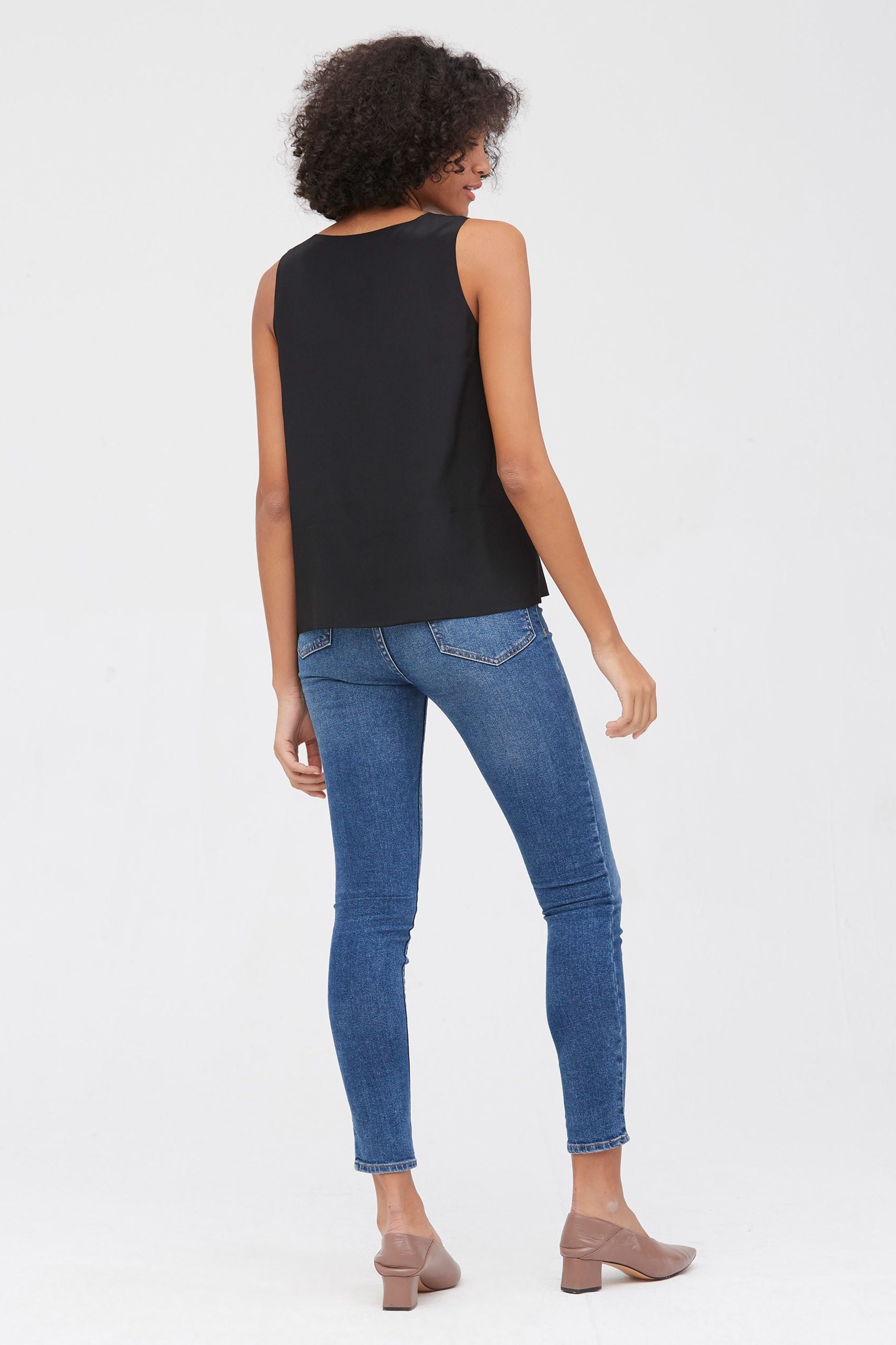 Luxury V Neck Sleeveless Silk Camisole for Women - Soft & Breathable Summer Tank Top - Perfect for Layering, Office Wear & Evening Outfits