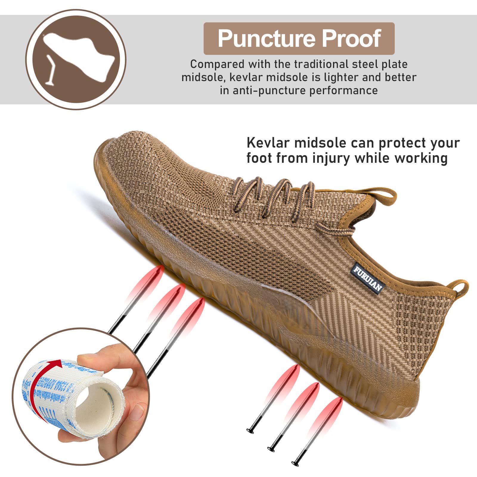 **Steel Toe Shoes for Men & Women - Non-Slip Safety Work Sneakers for Construction, Warehouse & Industrial Use - Comfortable & Durable**    *(Use Case: Ideal for construction workers, warehouse staff, and industrial professionals needing reliable safety footwear.)*