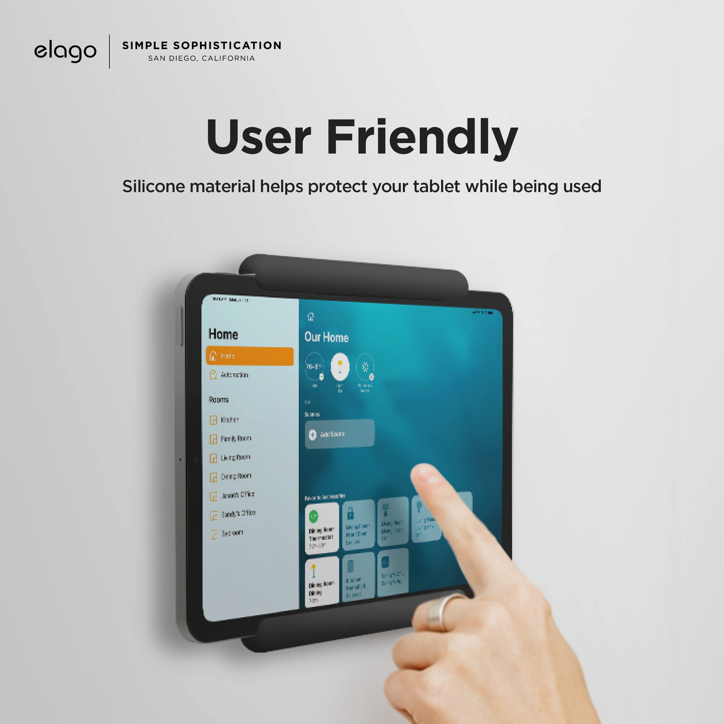 elago Home Hub Mount for iPad - Wall Mount Holder Compatible with iPad Mini, Air & Pro | HomeKit Support, Easy Installation, Scratch-Free Design with Cable Management | Perfect for Smart Home Control & Wall-Mounted iPad Display