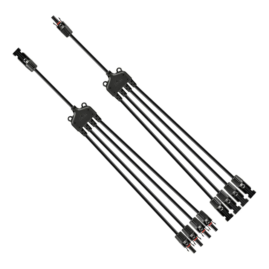 Rich Solar Y Branch Parallel Adapters 4 to 1 - High Efficiency Solar Panel Connectors for RV, Off-Grid & Home Solar Systems