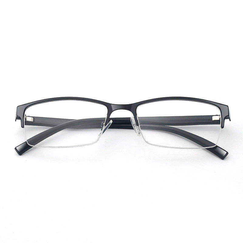 Men's Business Half Rim Multifocal Glasses - Stylish Reading & Computer Eyewear for Office Professionals