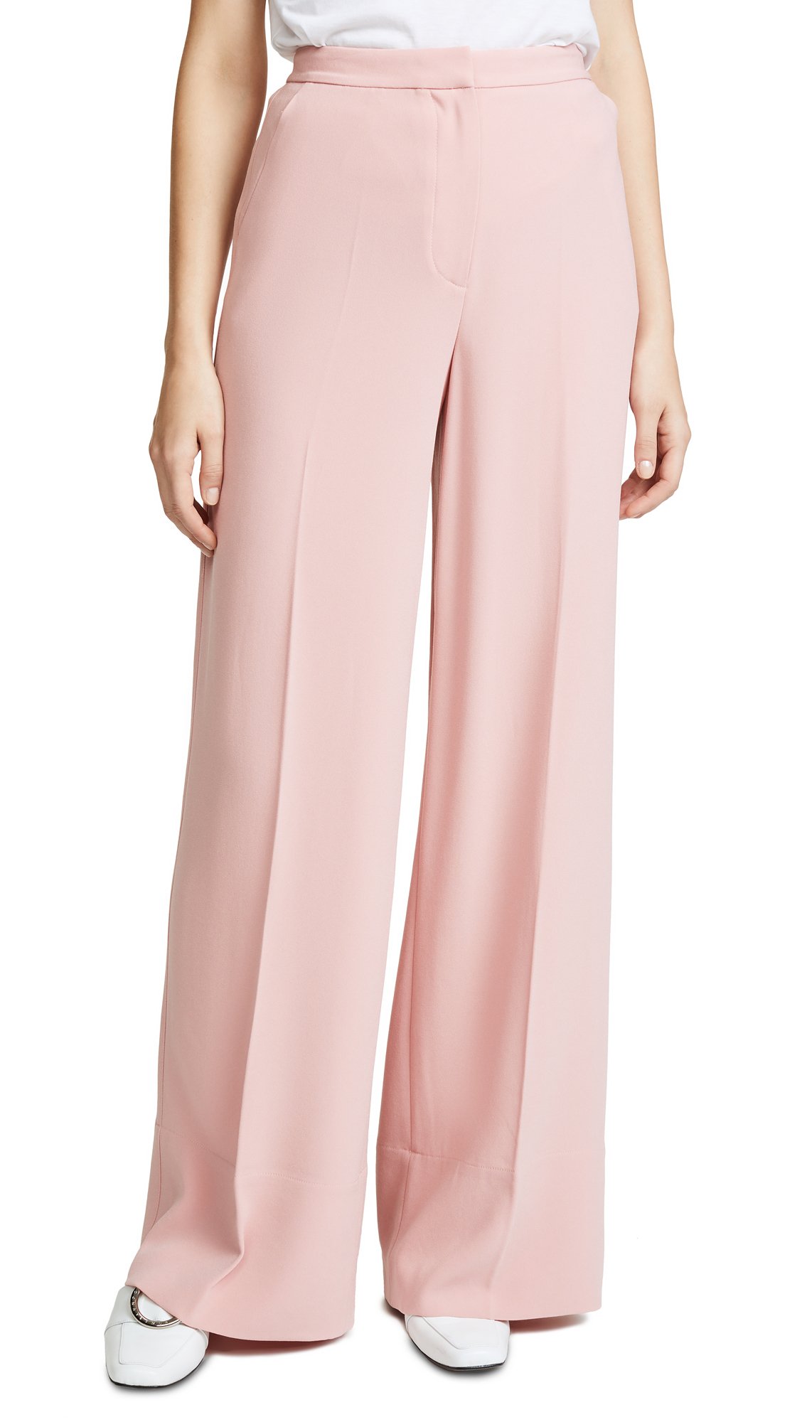 Elizabeth and James Women's Harmon Pants - Flowy High-Waisted Wide Leg Trousers in Dahlia Pink Size 8 | Perfect for Office Wear, Casual Outings & Special Occasions