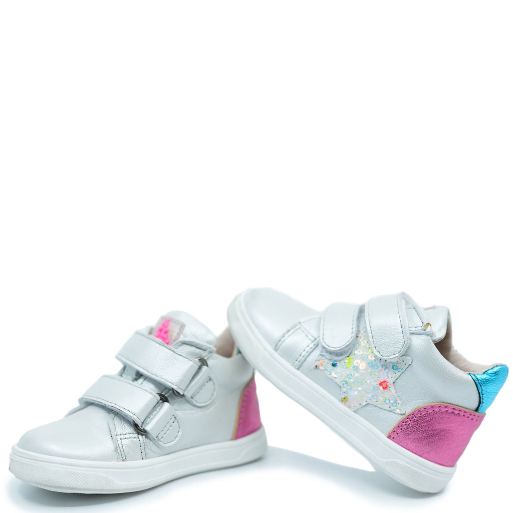 Acebos Gray and Pink Star Baby Sneakers - Cute & Comfortable First Walking Shoes for Toddlers - Perfect for Outdoor Play, Casual Wear & Special Occasions