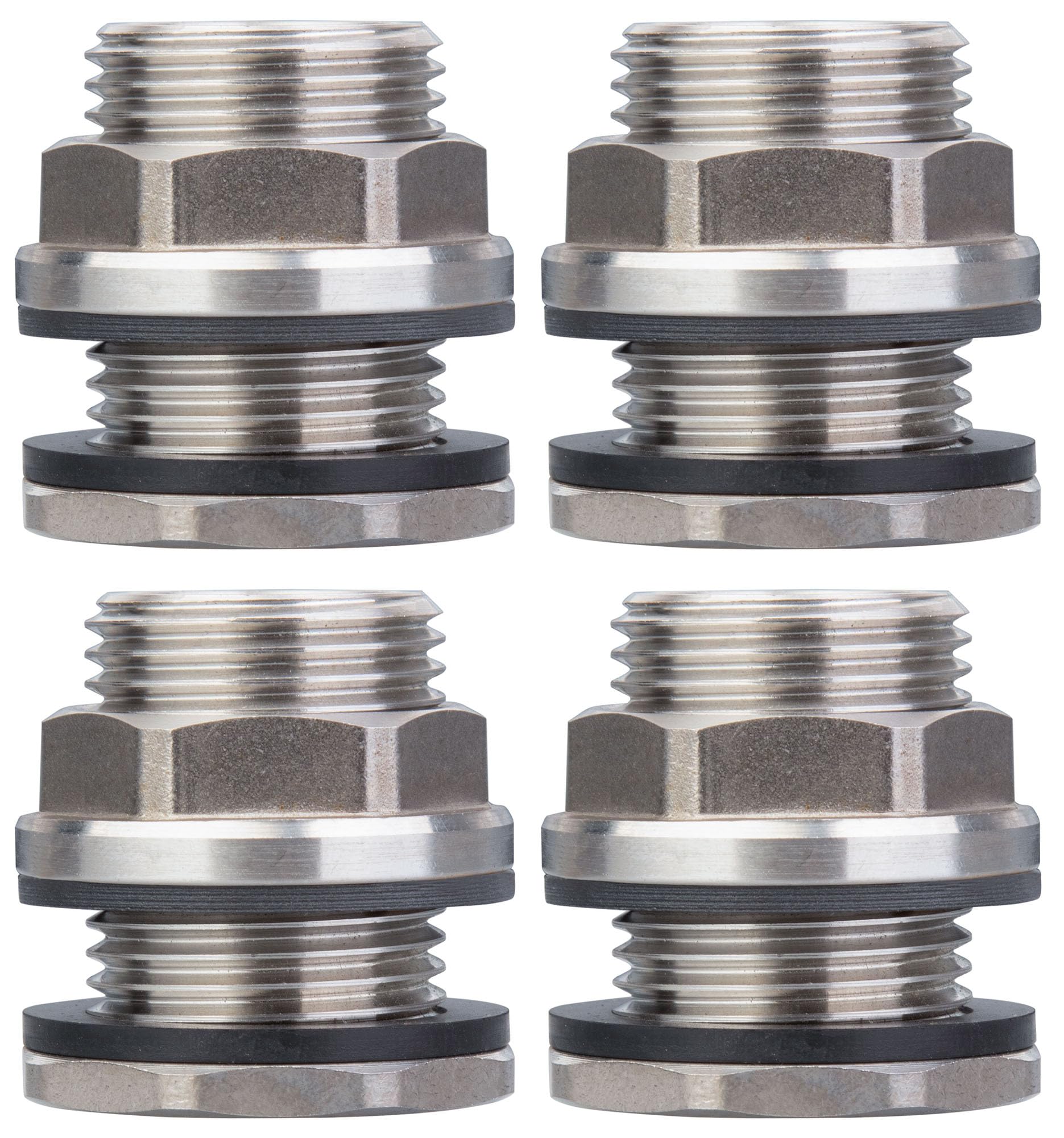 304 Stainless Steel Bulkhead Tank Fitting - Double Female 1/2
